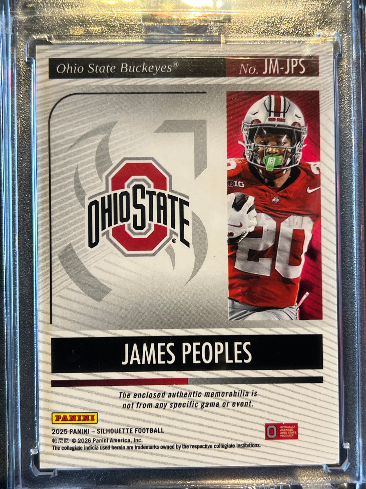 2025 Panini Silhouette- James Peoples Jumbo Memorabilia /99 (RC) (MEM)