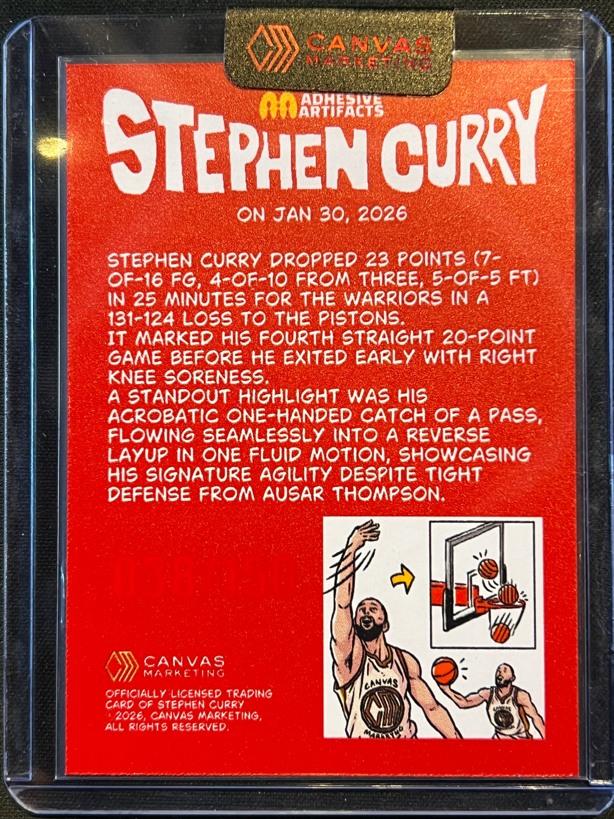 2026 Canvas Marketing Stephen Curry "Reverse Layup" Pink Ice /150