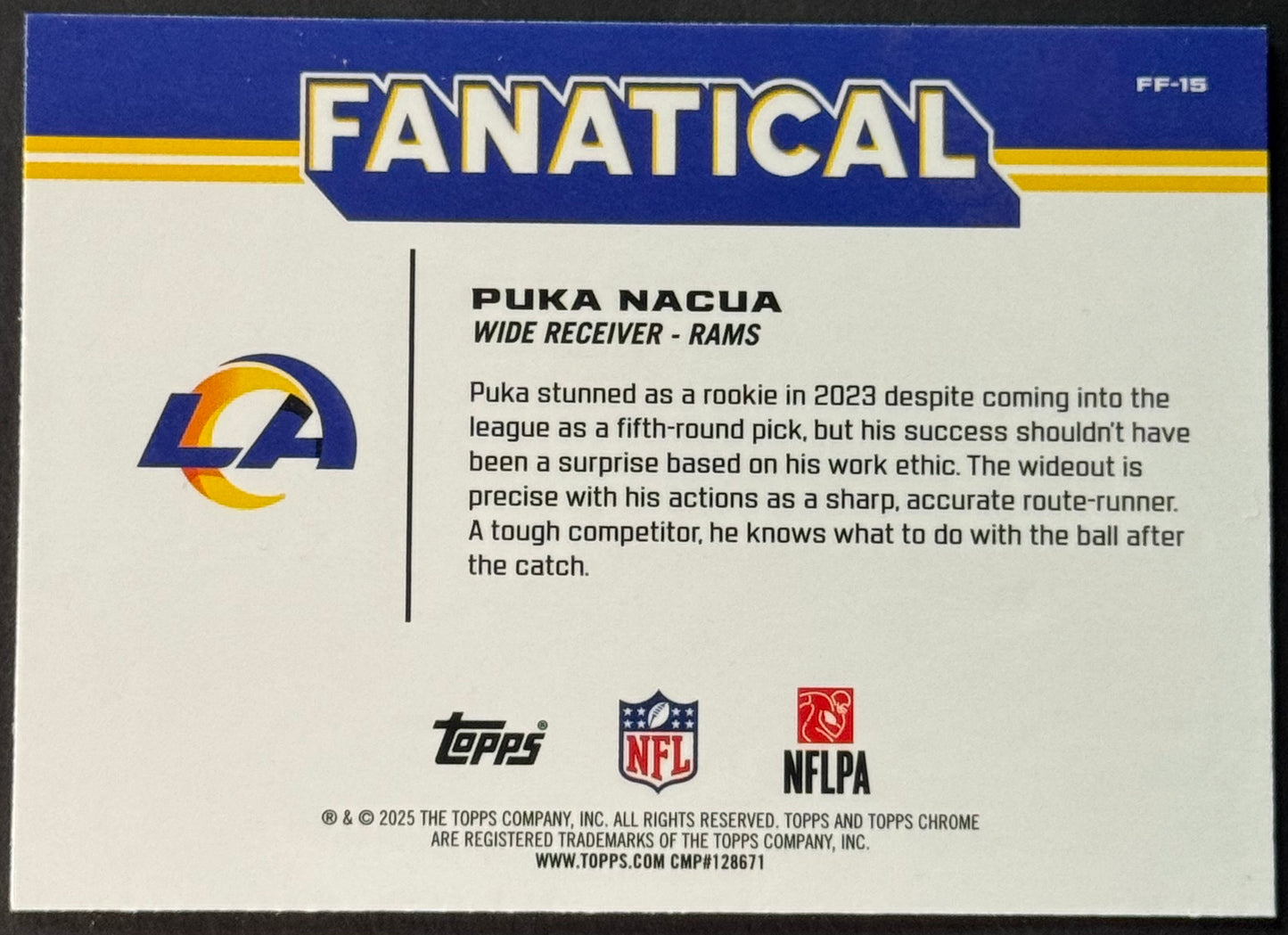 2025 Topps Chrome Puka Nacua Fanatical #FF-15