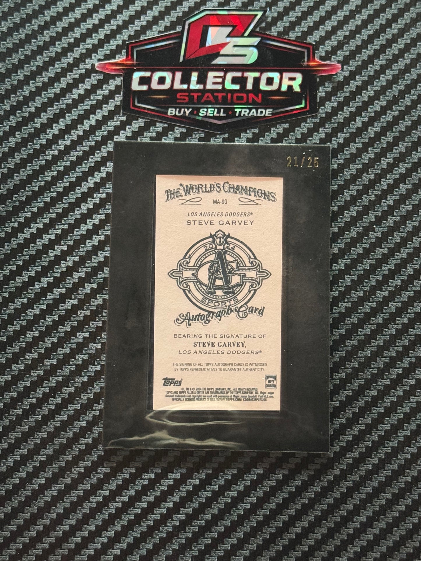 2024 Topps Allen & Ginter Steve Garvey Mini Auto Black Frame /25 #MA-SG (Blue Ink)