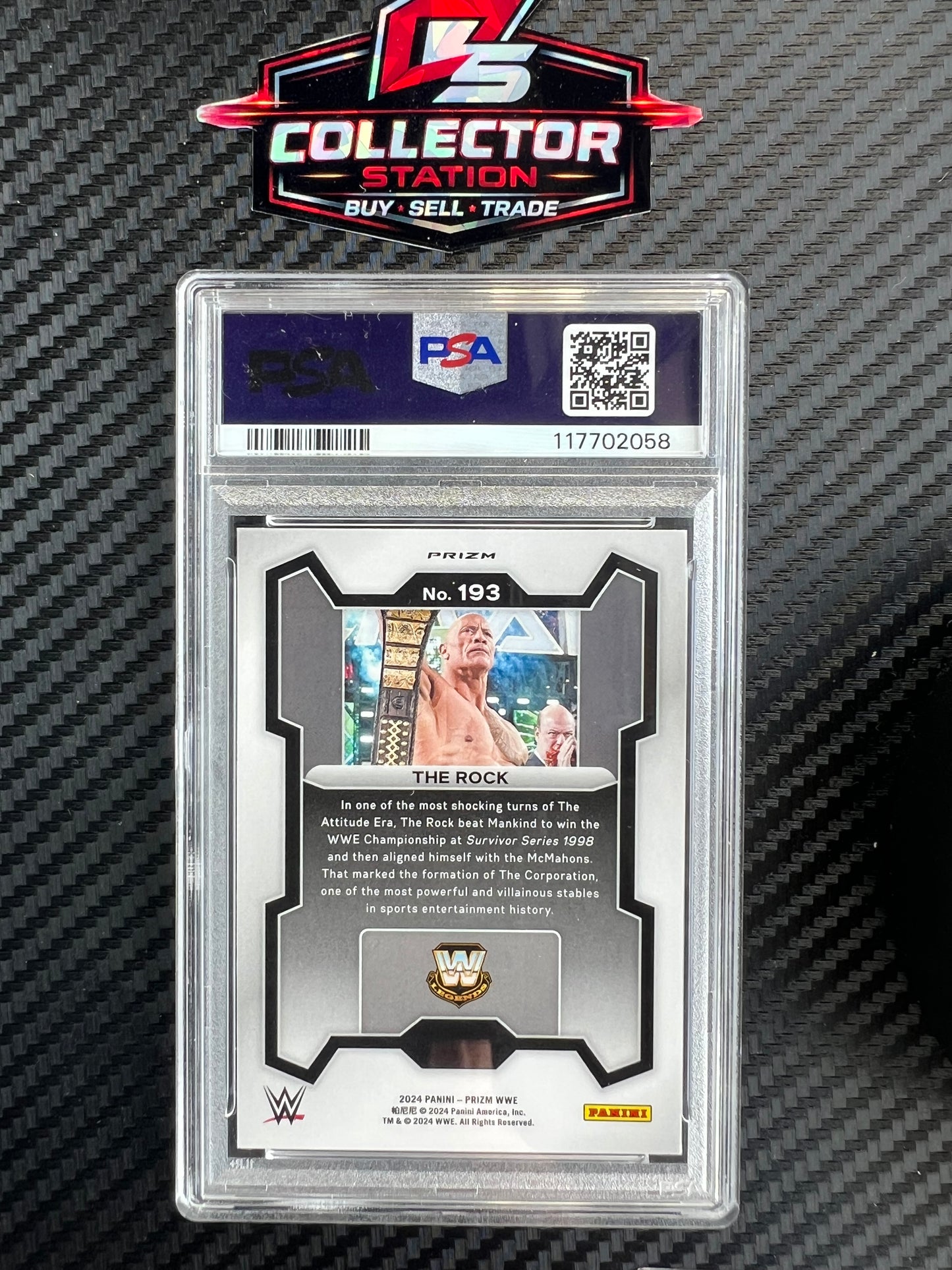 2024 Panini Prizm WWE The Rock Silver Prizm #193 PSA 10