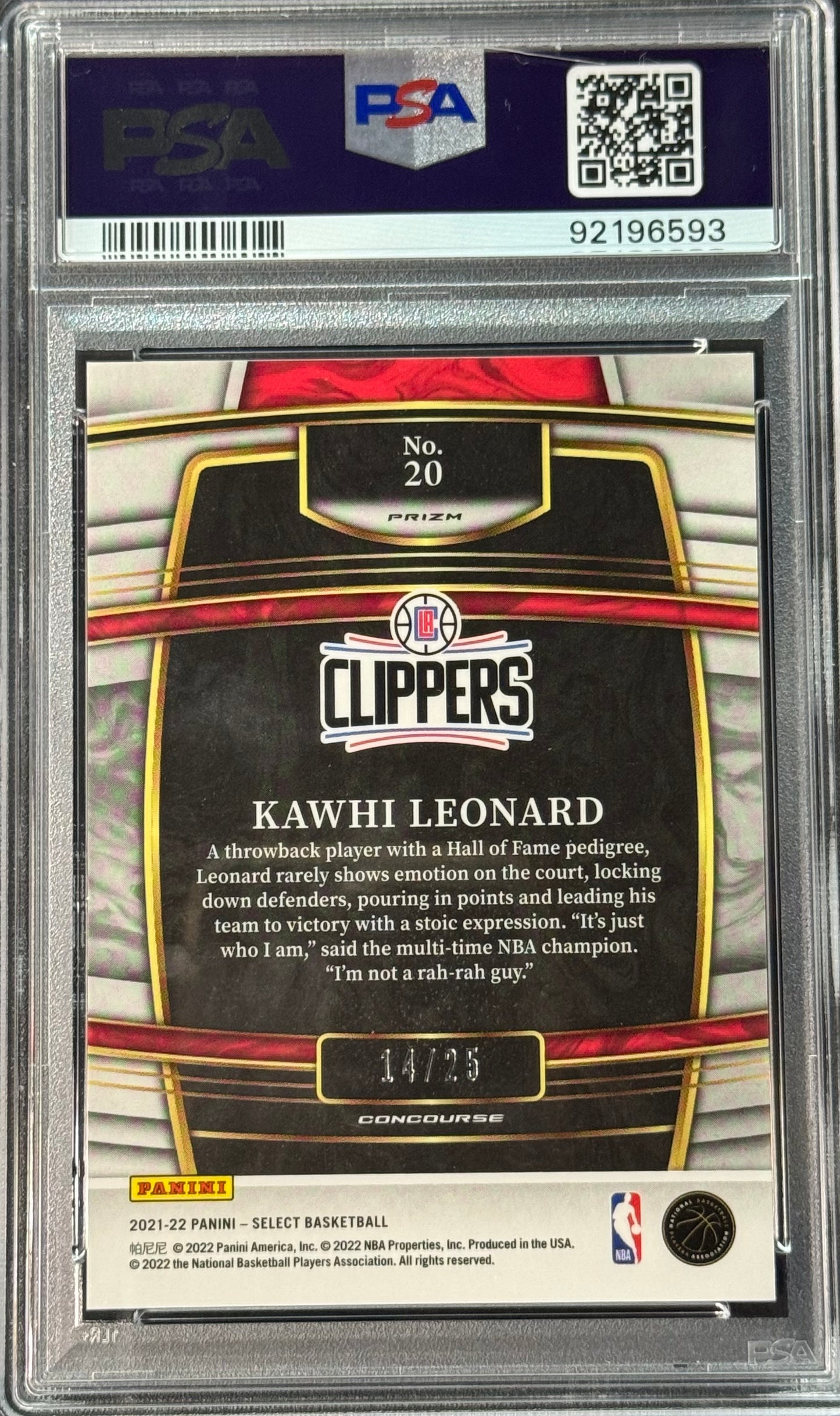 2021 Select Kawhi Leonard Tie-Dye Prizm /25
