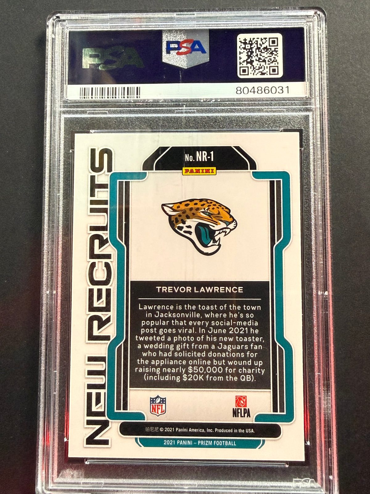 2021 Panini Prizm - New Recruits Trevor Lawrence #NR-1 (RC) PSA 10