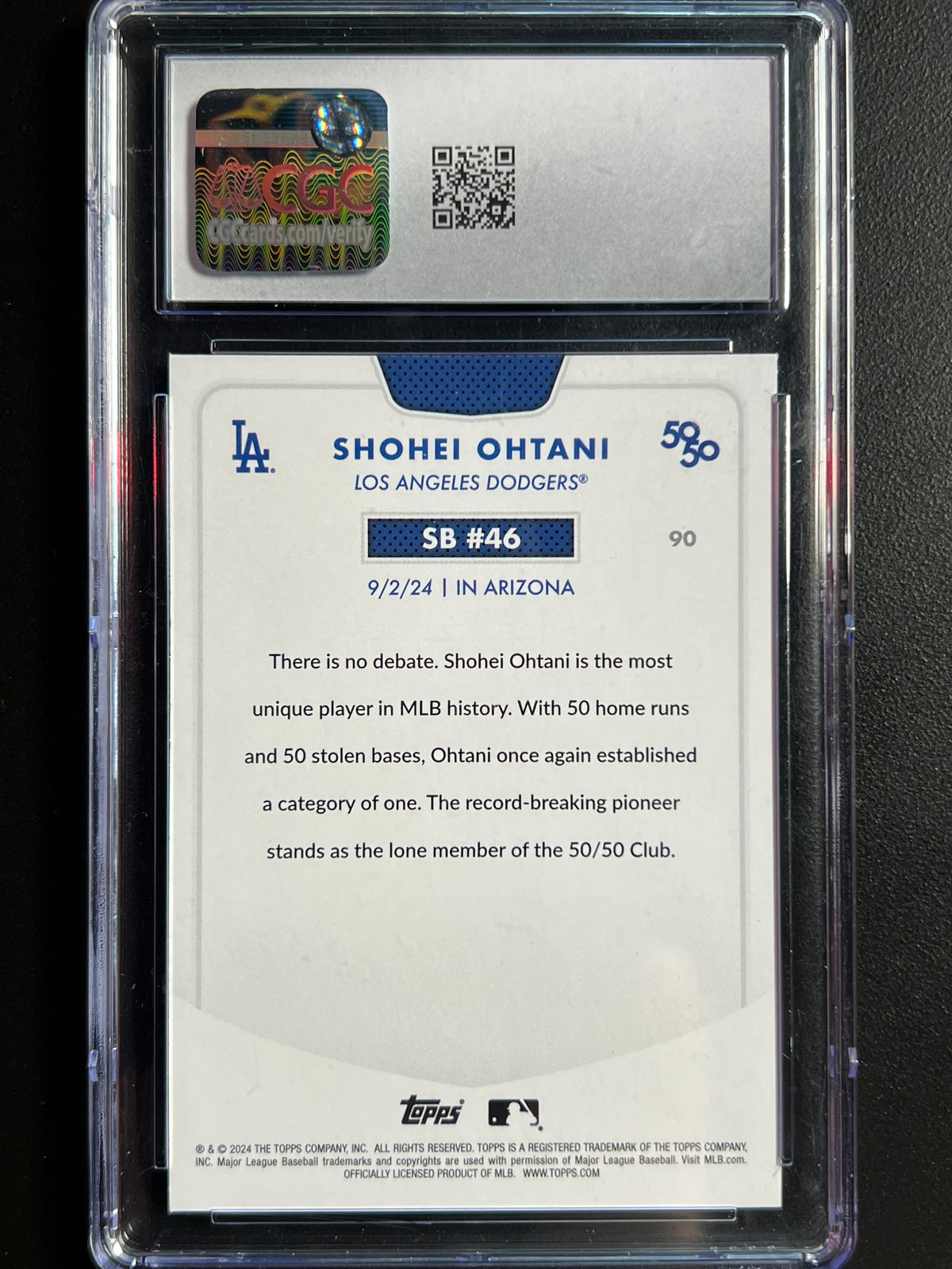 2024 Topps 50/50 - Shohei Ohtani #90 SB #46 - CGC GEM MINT 10