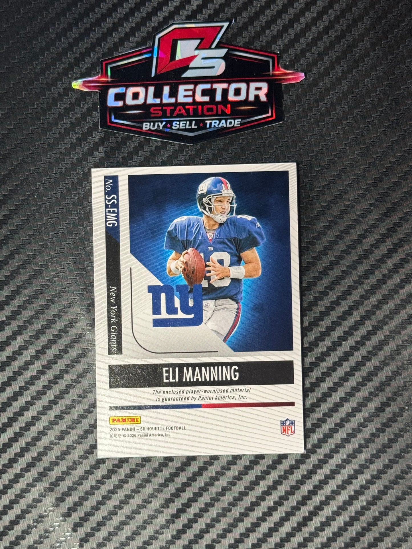 2025 Panini Silhouette Patch Bronze Eli Manning Giants /49 #SS-EMG