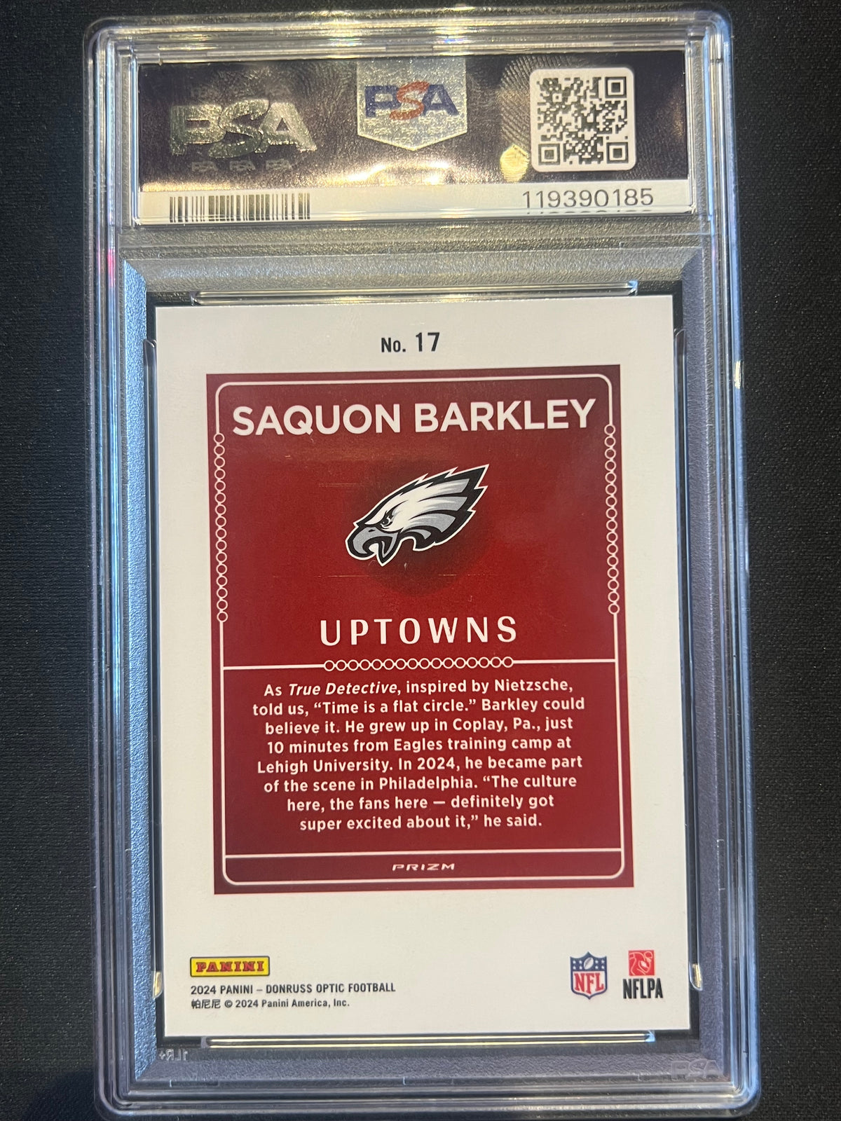 2024 Panini Donruss Optic - Uptowns Saquon Barkley #17 PSA 9