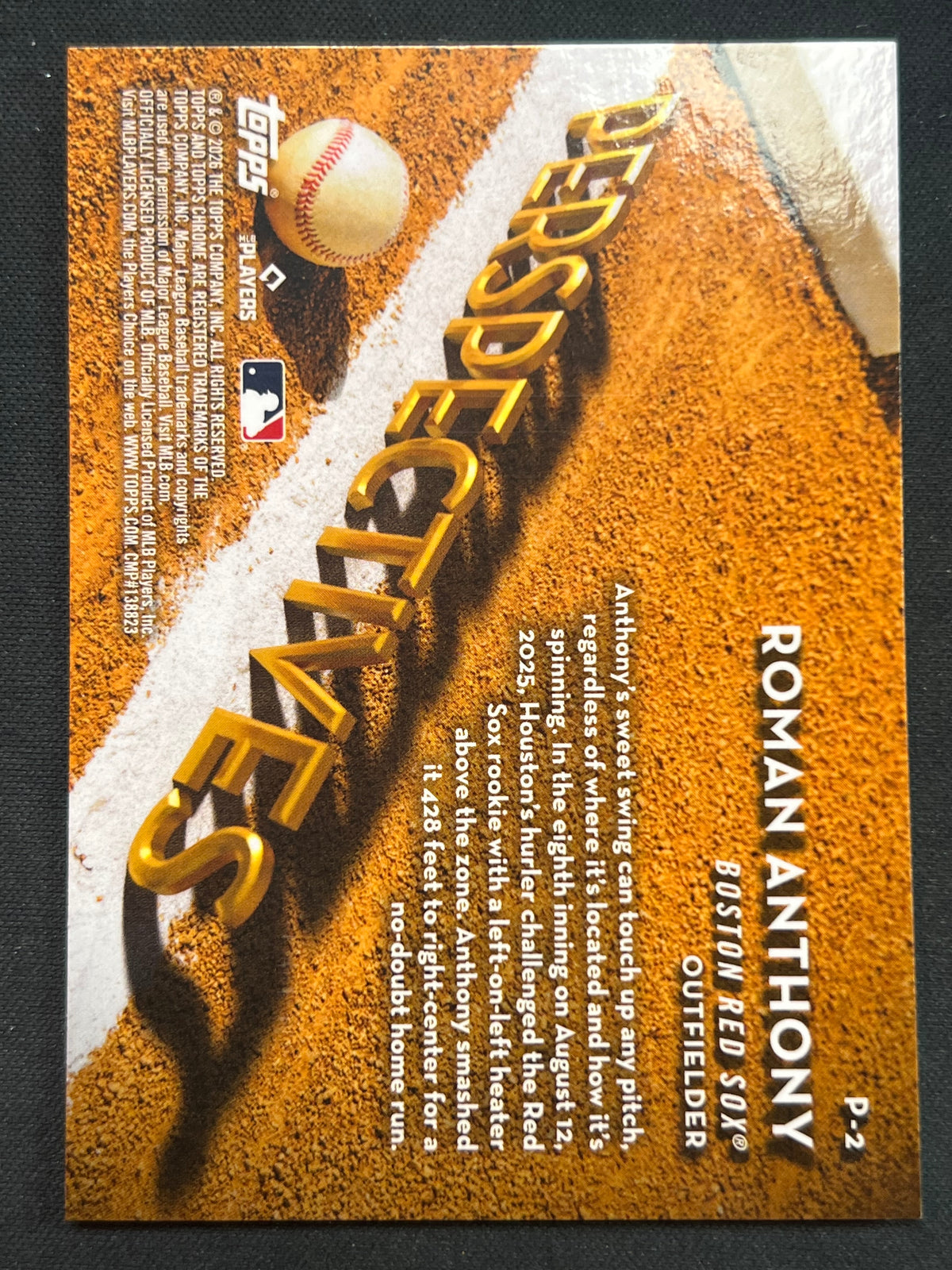 2026 Topps Chrome Logofractor Perspectives Roman Anthony Rookie #P-2