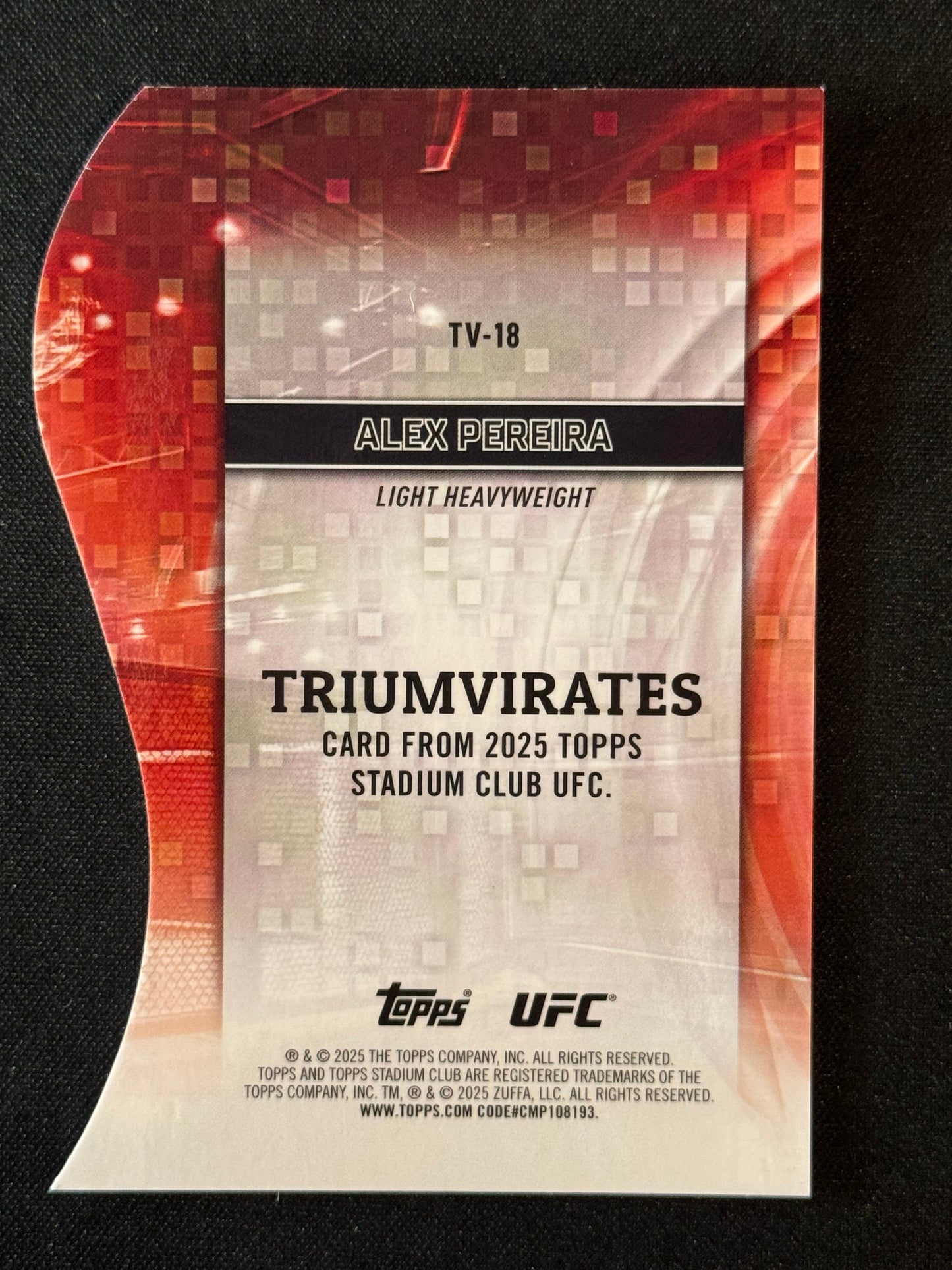 2025 Topps Stadium Club UFC Chrome Triumvirates Alex Pereira #TV-18