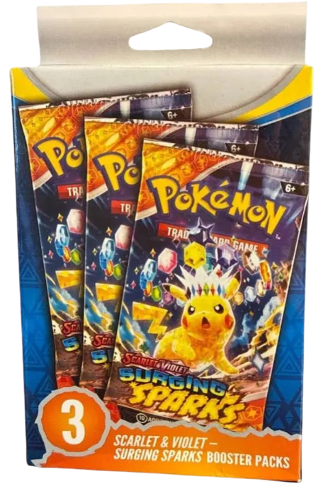 Pokemon Scarlet & Violet Surging Sparks Hanger Box - 3x Booster Packs