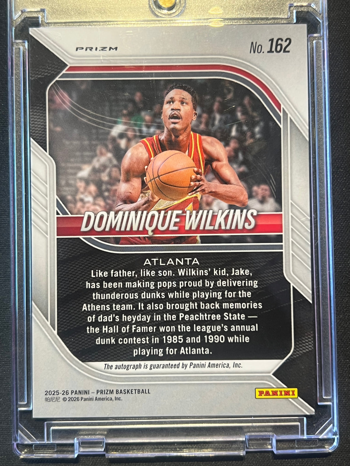 2025-26 Panini Prizm Dominique Wilkins Silver Prizm Autographs #162
