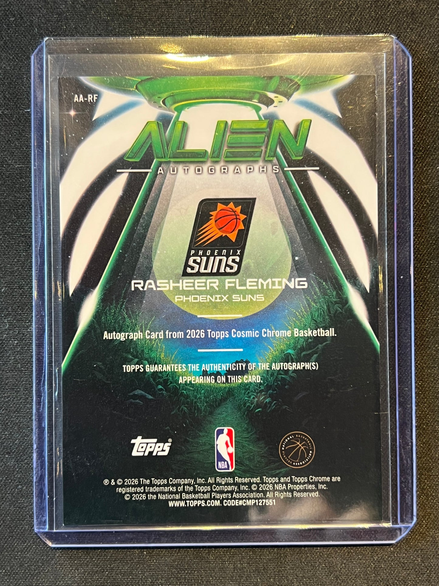 2025-26 Topps Chrome Cosmic - Rasheer Fleming Alien Autographs Gold /50 #AA-RF