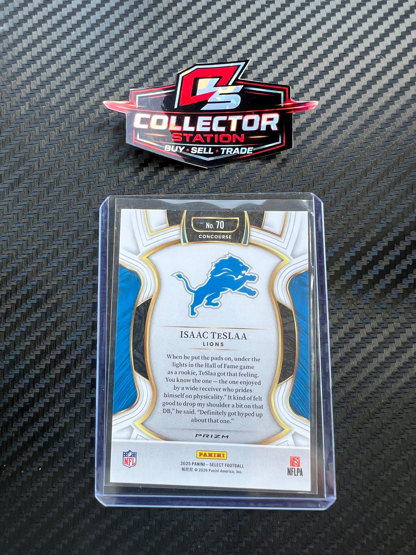 Panini 2025 Select Concourse Zebra Prizm Isaac Tesla #70 RC