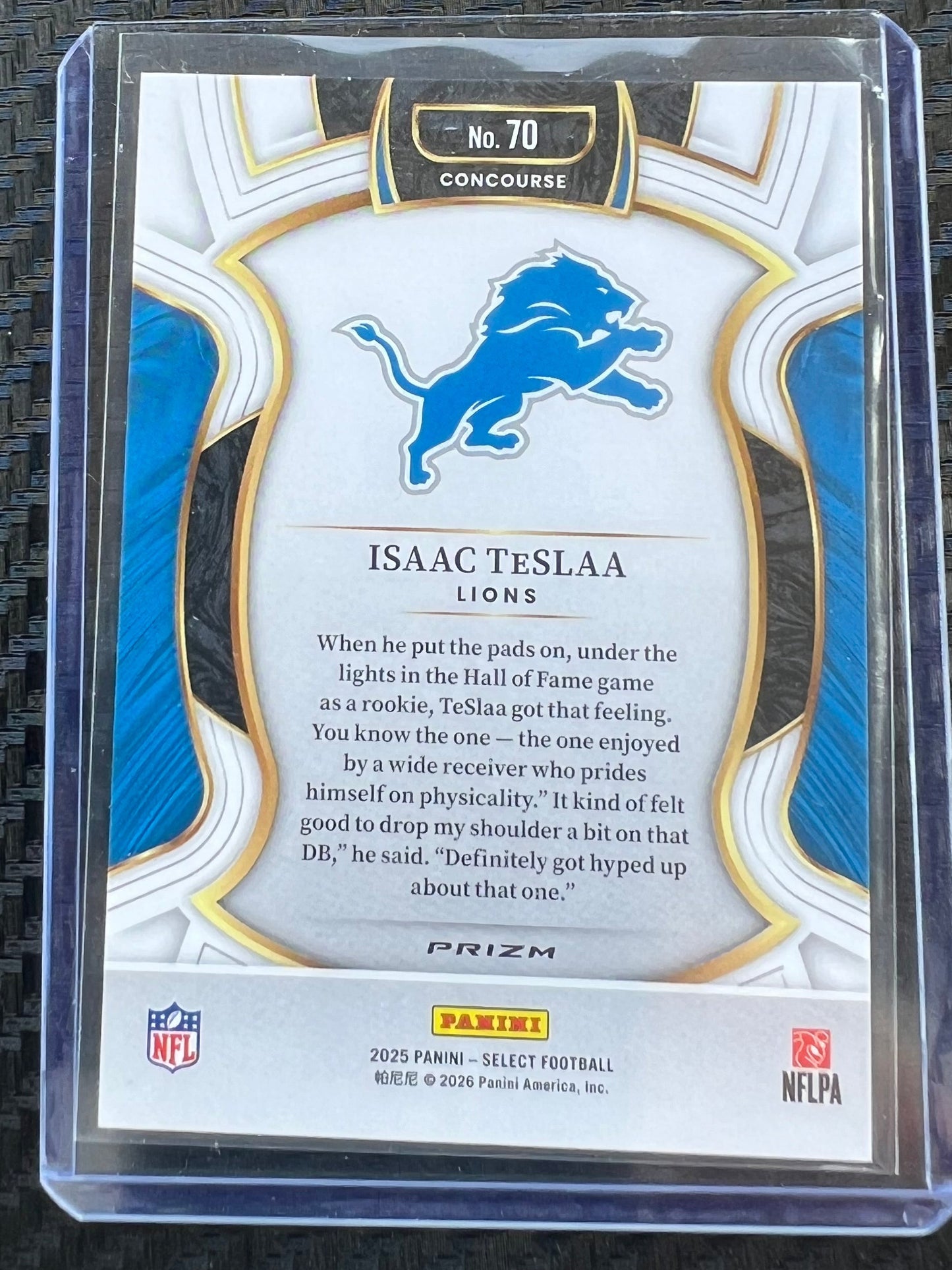 Panini 2025 Select Concourse Zebra Prizm Isaac Tesla #70 RC