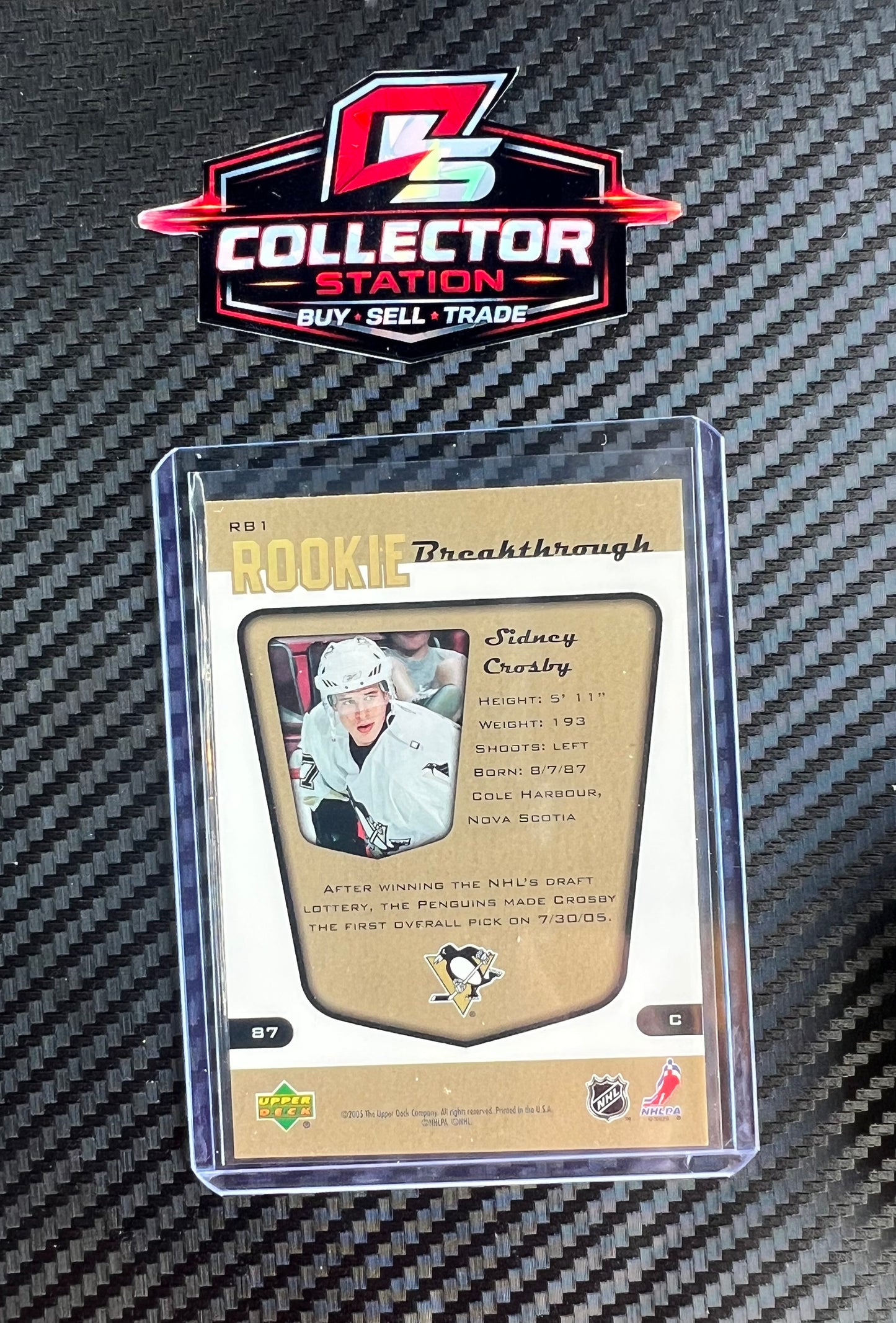 2005-06 Upper Deck MVP Rookie Breakthrough Sidney Crosby #RB1 RC