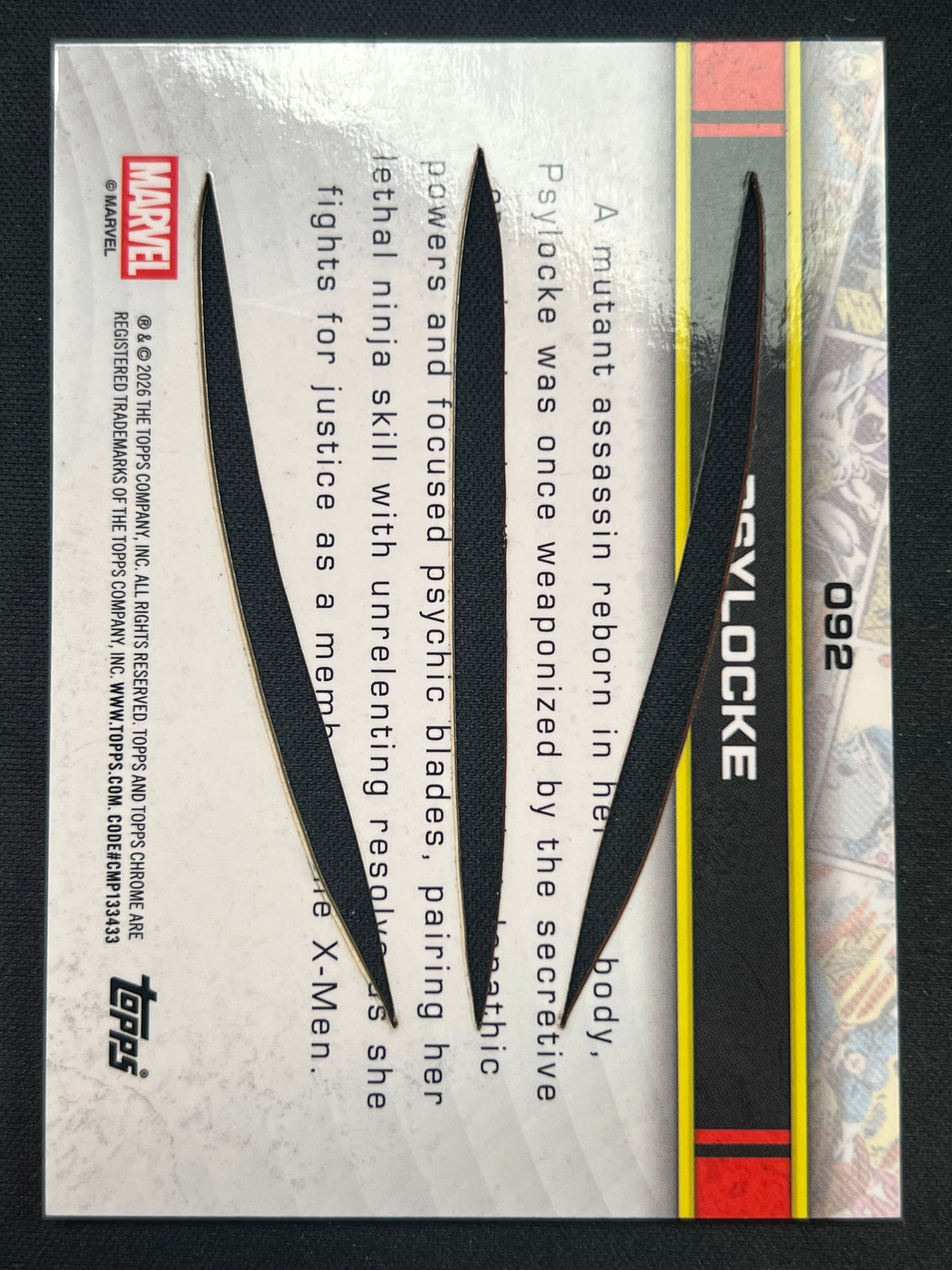 2026 Topps Chrome Marvel Comics Psylocke Clawed Variation /20 SSP