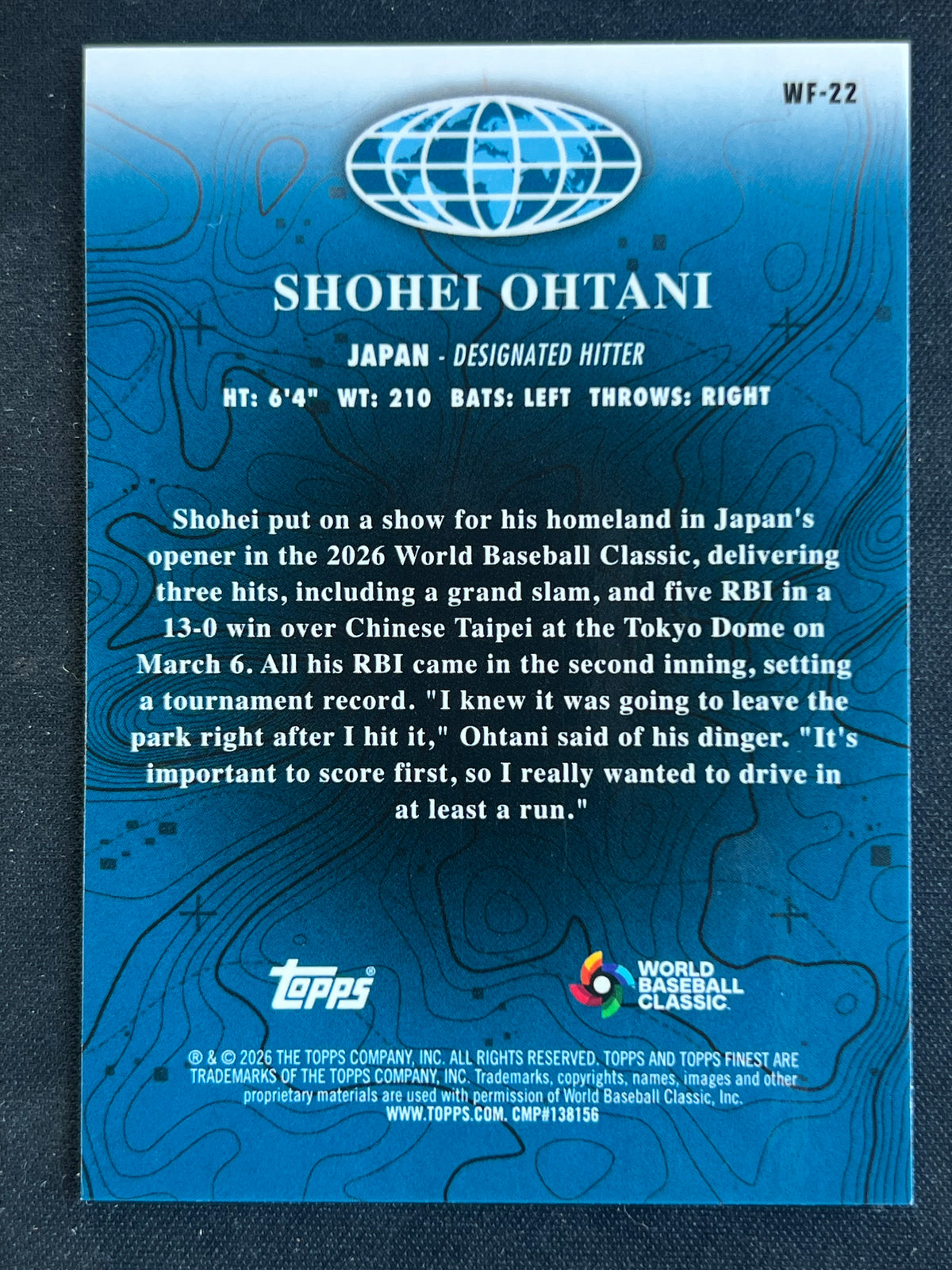 2026 Topps Finest - World's Finest Shohei Ohtani #WF-22 Refractor