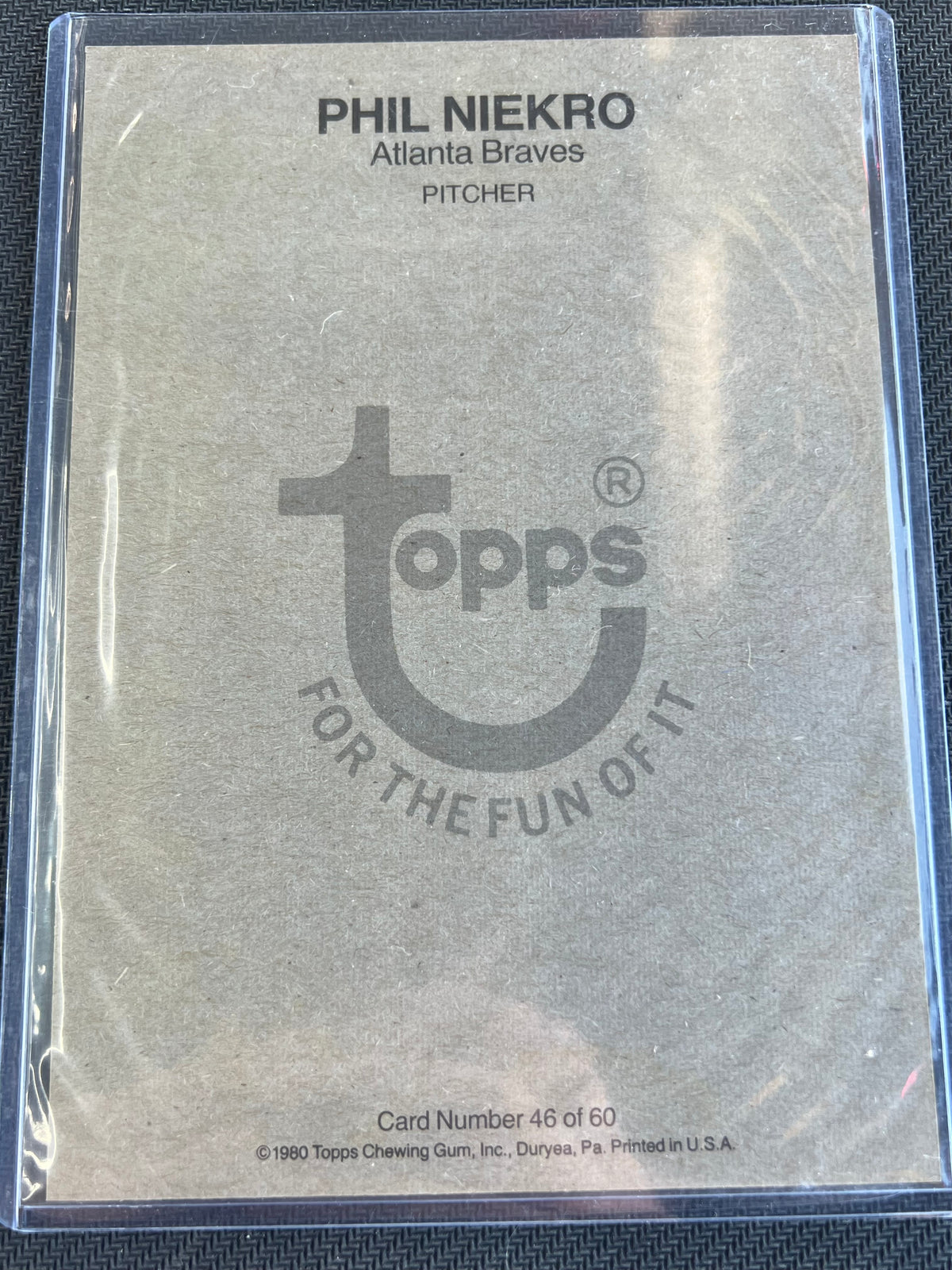 1980 Topps Super - Phil Niekro Gray Back