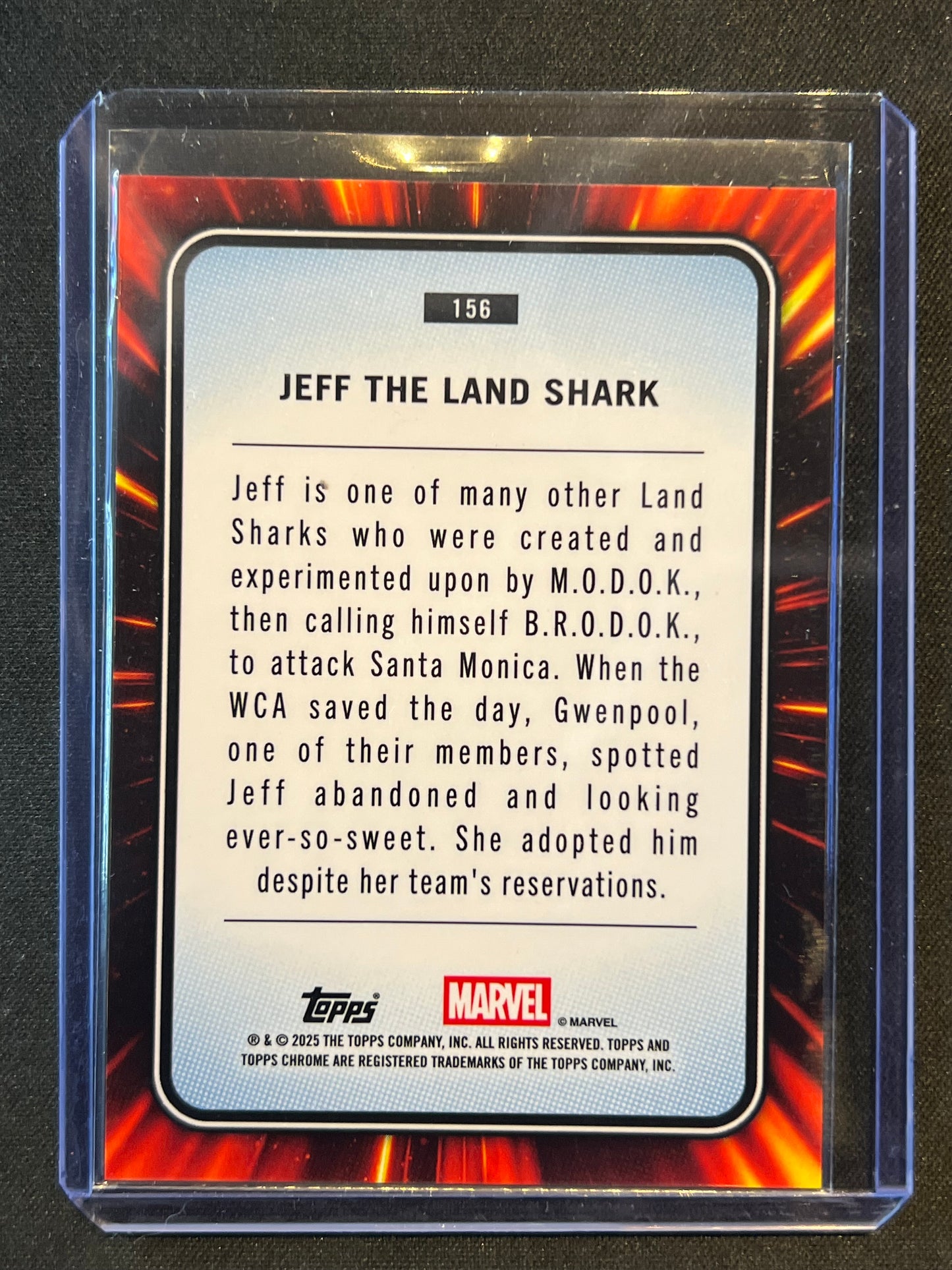 2025 Topps Chrome Marvel JEFF THE LAND SHARK Blue Green Shimmer 191/199 #156