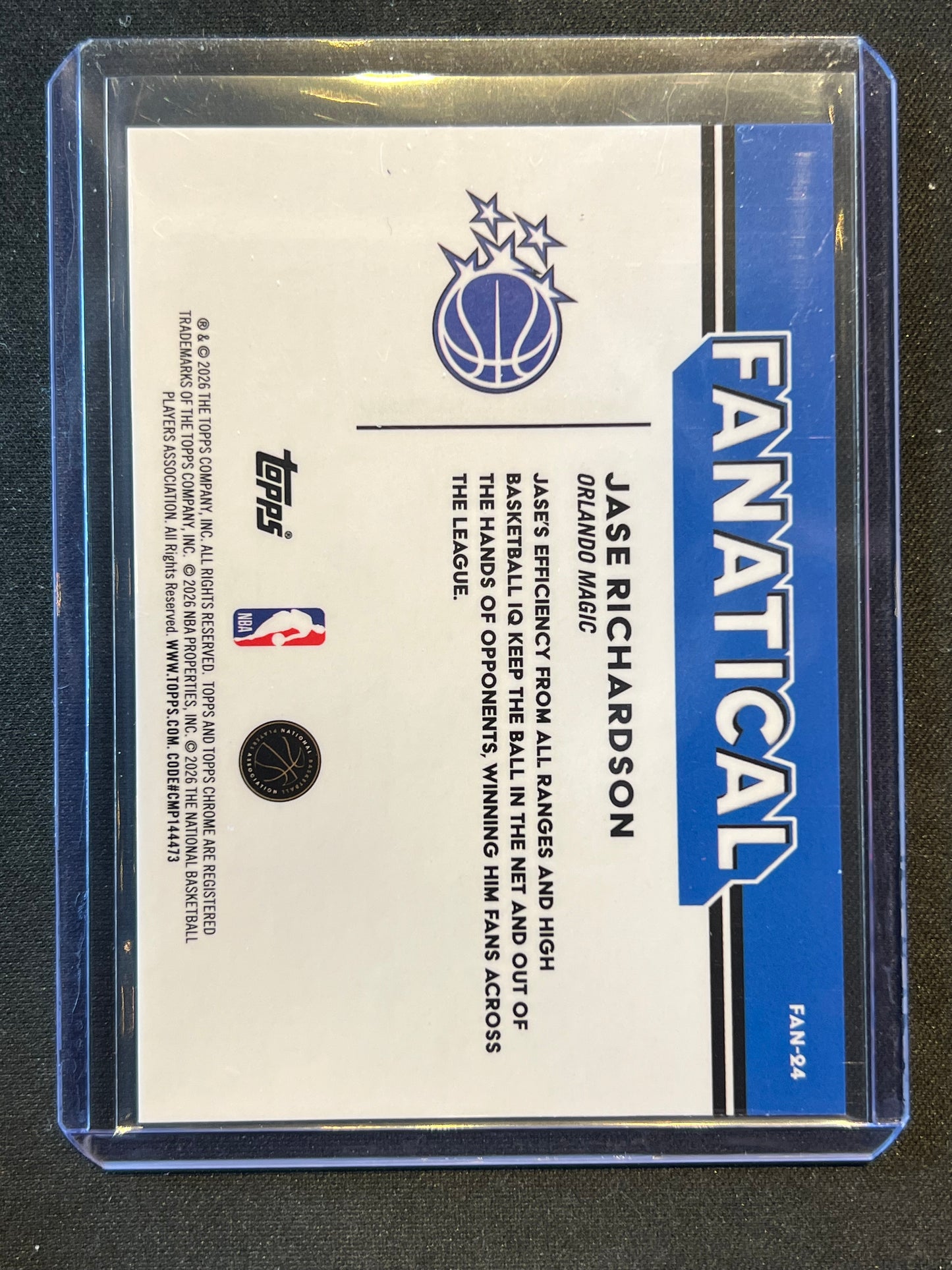 2025-26 Topps Chrome Update FANATICAL Jase Richardson #FAN-24