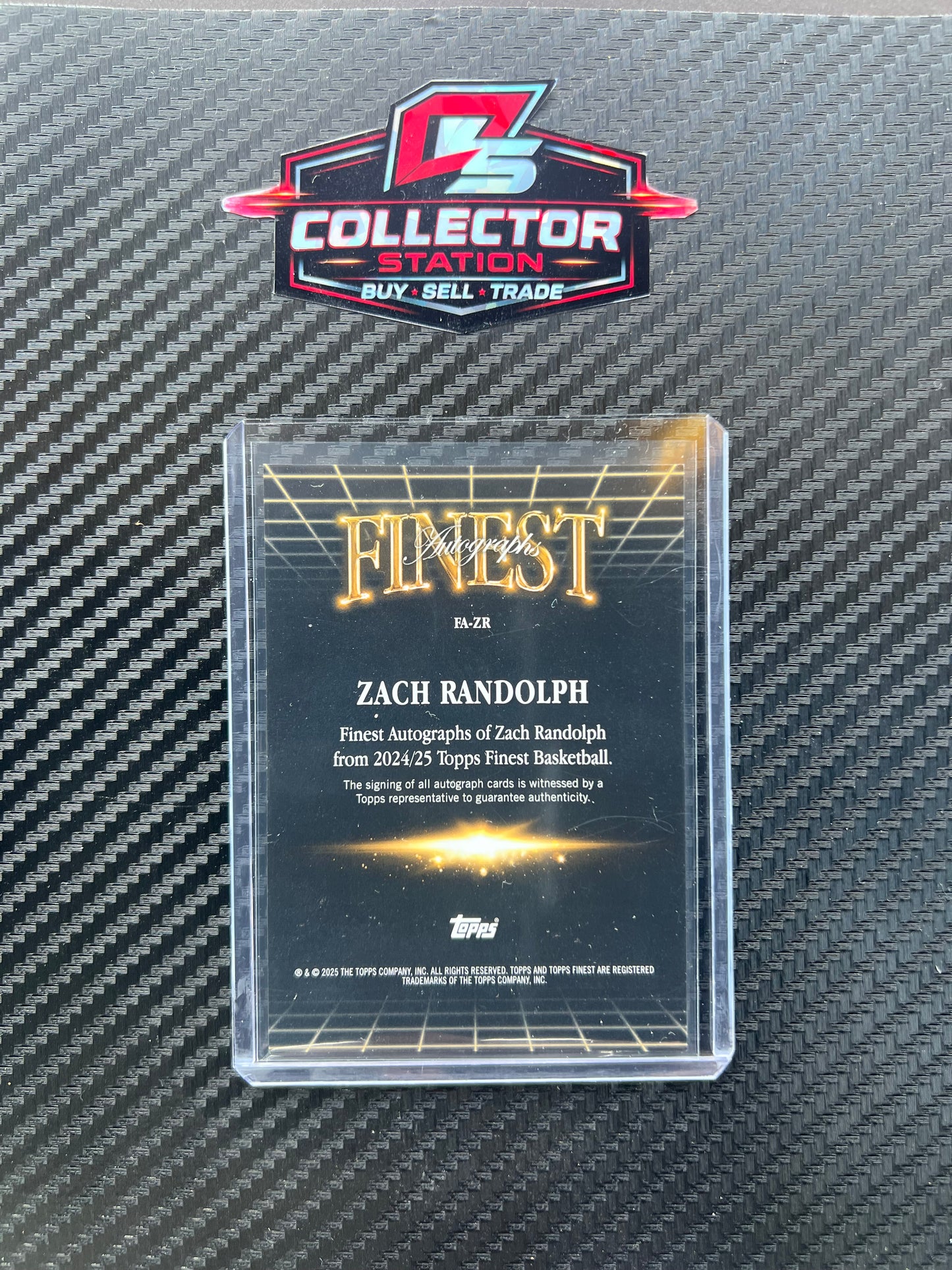2024-2025 Topps Finest Finest Autographs Zach Randolph #FA-ZR Red And Black Geometric Refractor /10
