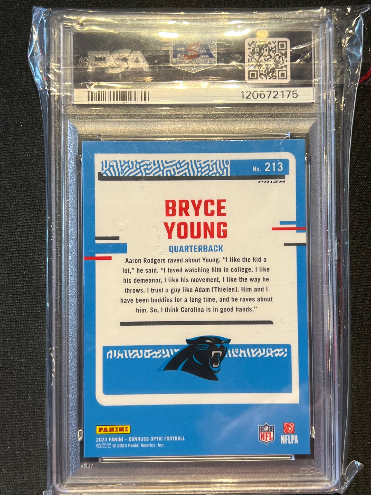 2023 Panini Donruss Optic Rated Rookie Bryce Young #213 Pink Prizm
