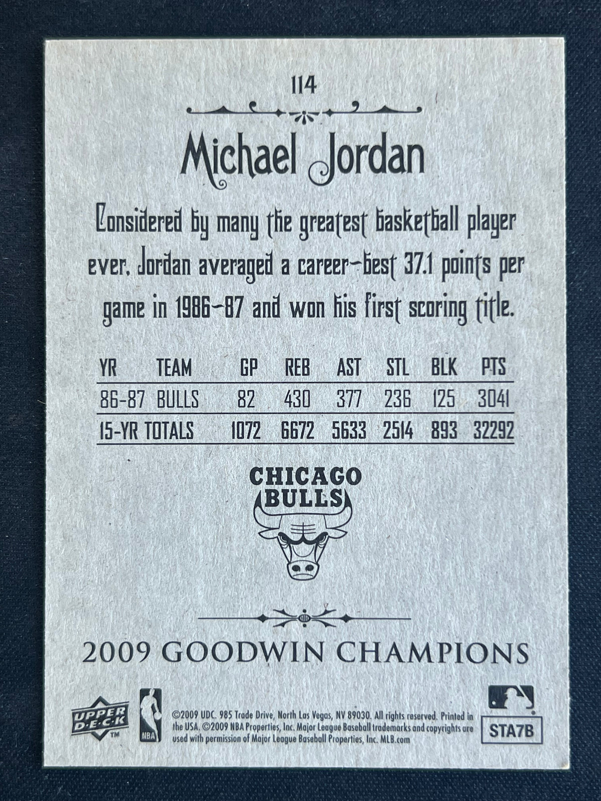 2009 Upper Deck Goodwin Champions Michael Jordan Bulls #114