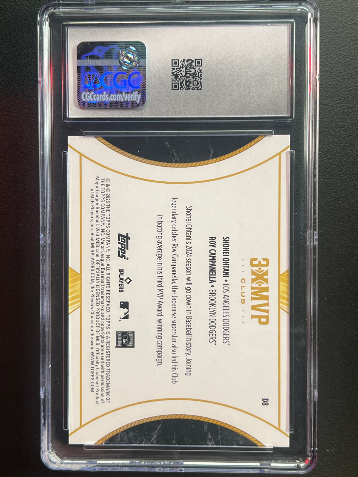 2025 Topps - Welcome to the Club MVP Ohtani-Campanella #D8 CGC 10