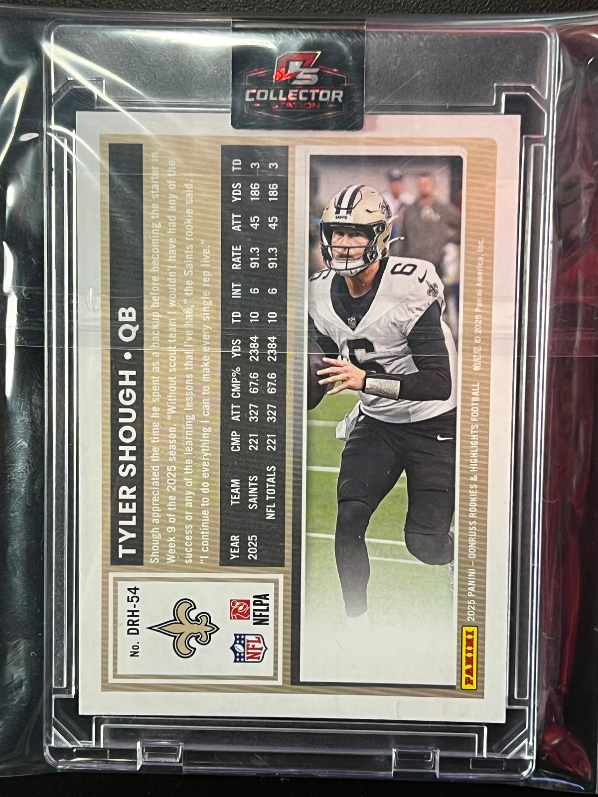 2025 Donruss Tyler Shough The Rookies Gold 05/10 #DRH-54 RC Saints