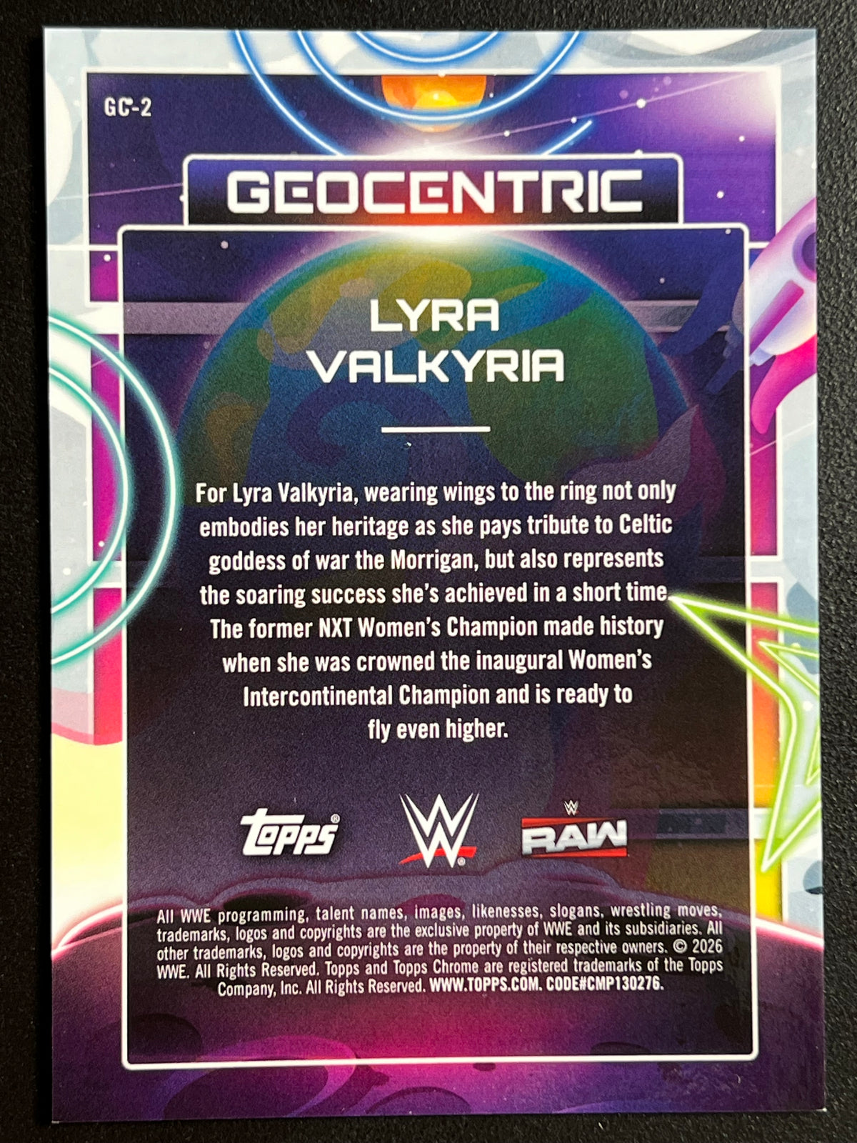 2026 Topps Cosmic Chrome WWE Lyra Valkyria Geocentric #GC-2