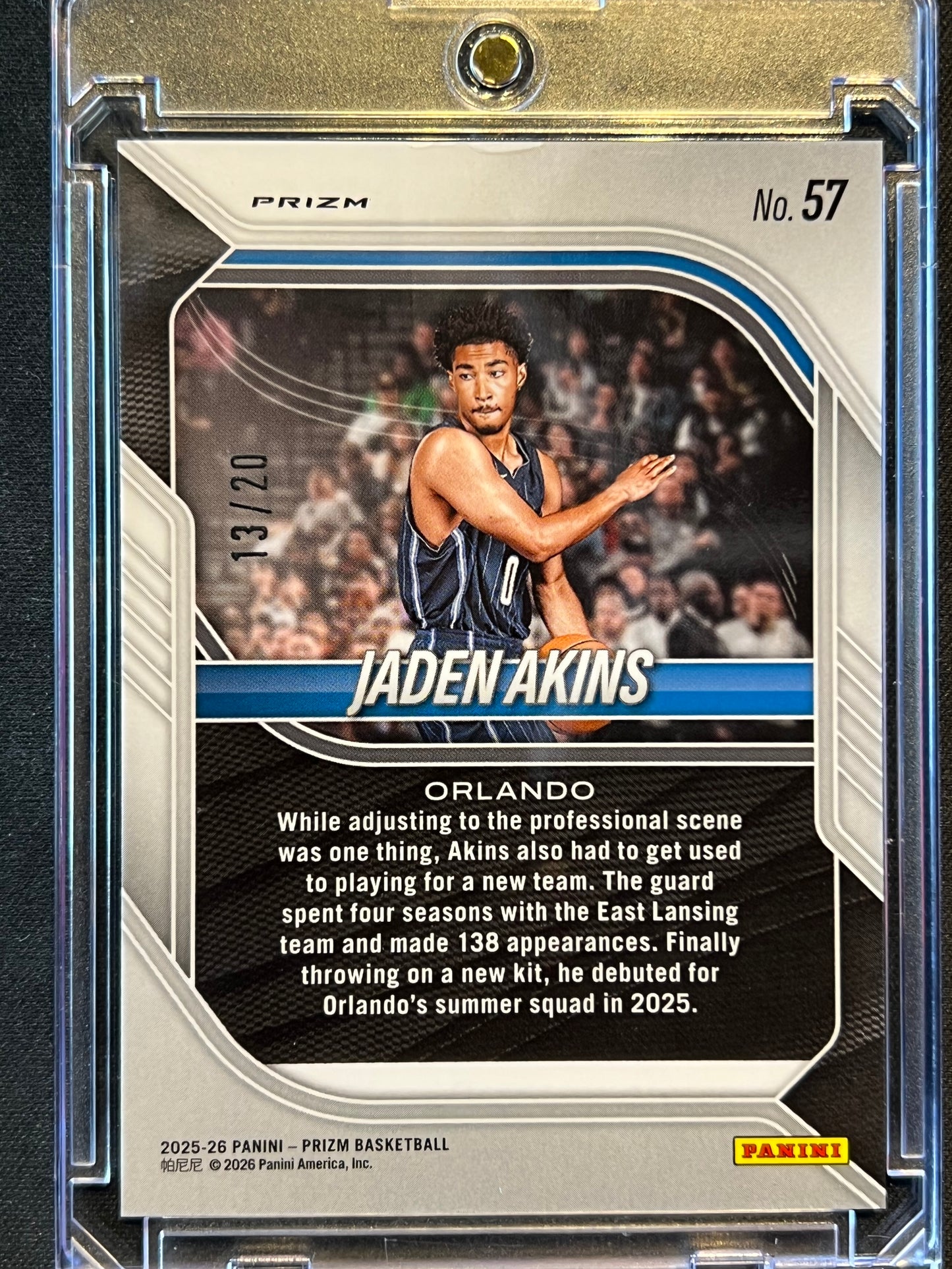 2025-26 Panini Prizm Jaden Akins Cherry Blossom Scope Prizm /20 #57 (RC)