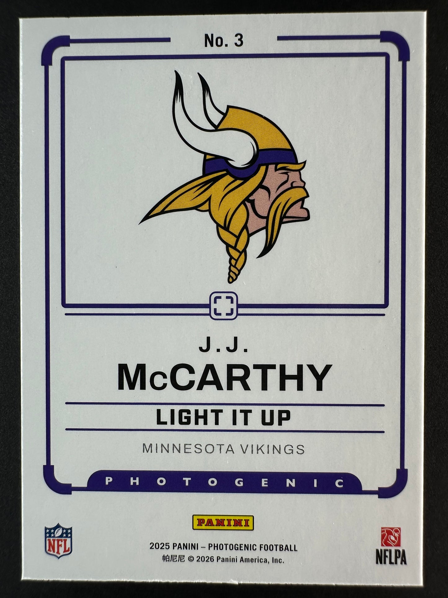 2025 Photogenic J.J. McCarthy Light It Up Green /25