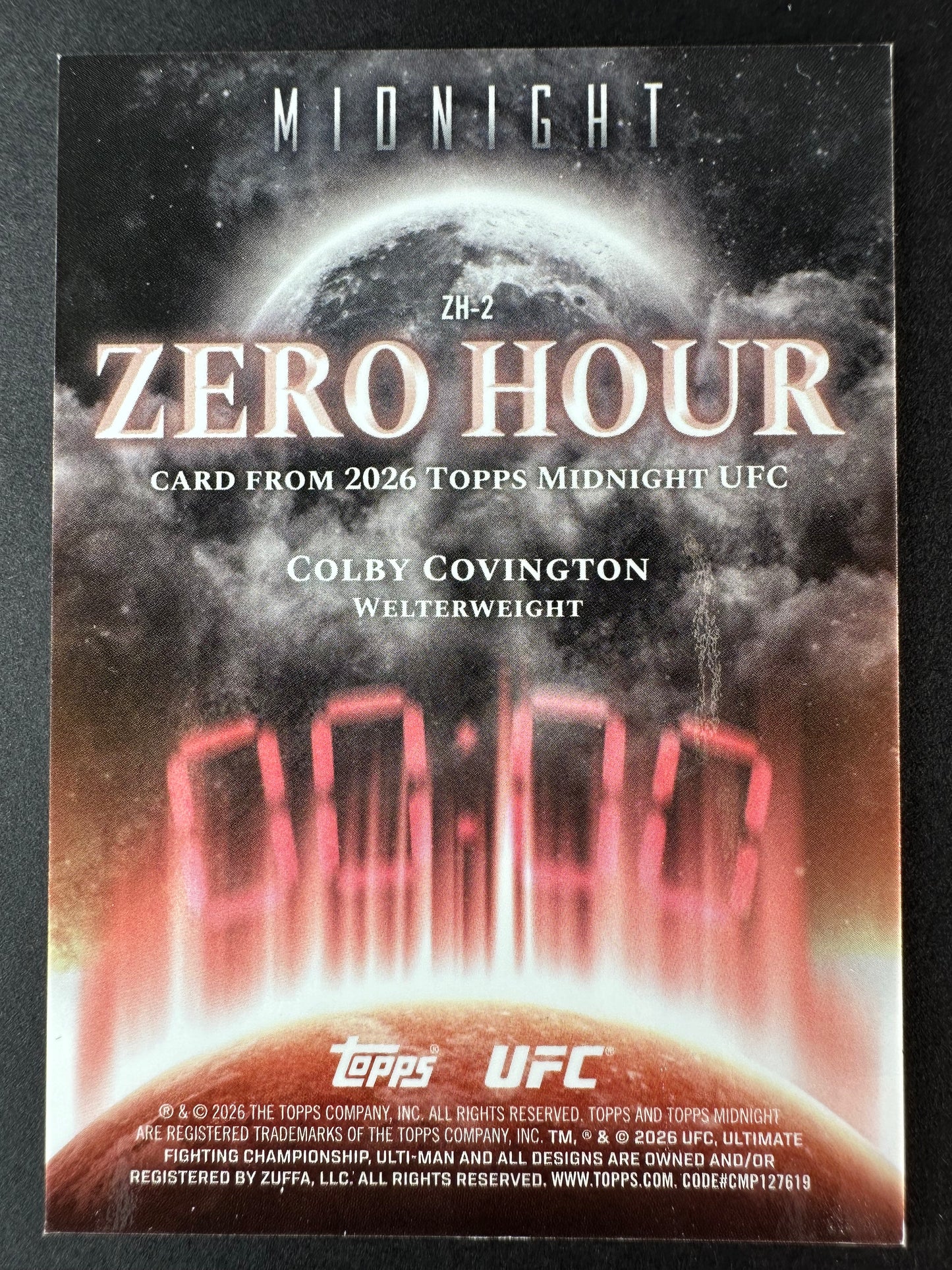 2026 Topps Midnight UFC Colby Covington Zero Hour Orange /25