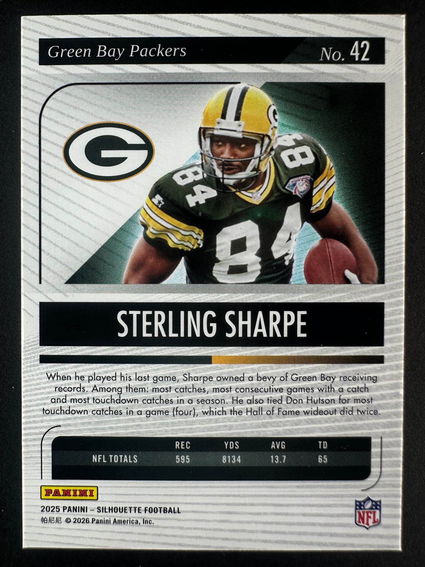 2025 Panini Silhouette Sterling Sharpe Purple /125