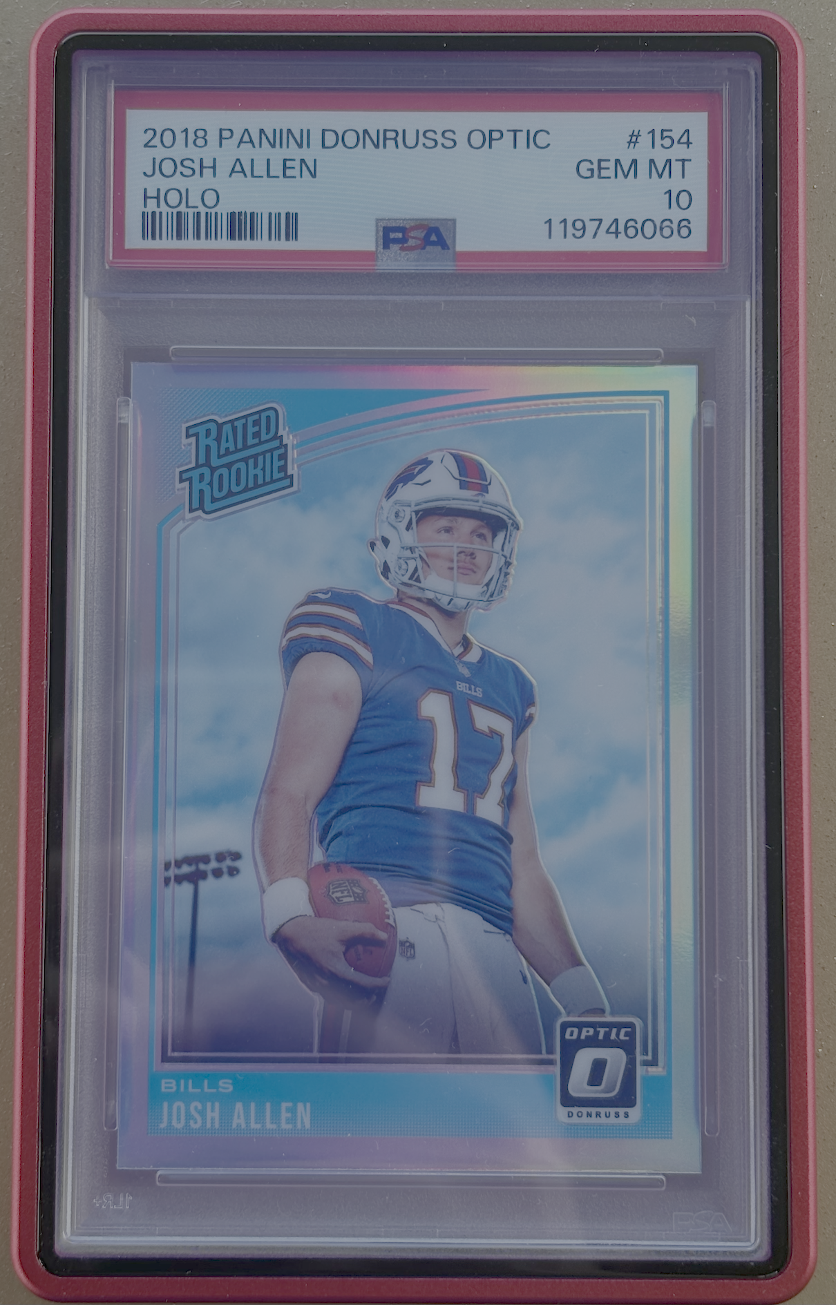 Panini 2018 Optic Holo Rated Rookie #154 Josh Allen (RC) PSA 10