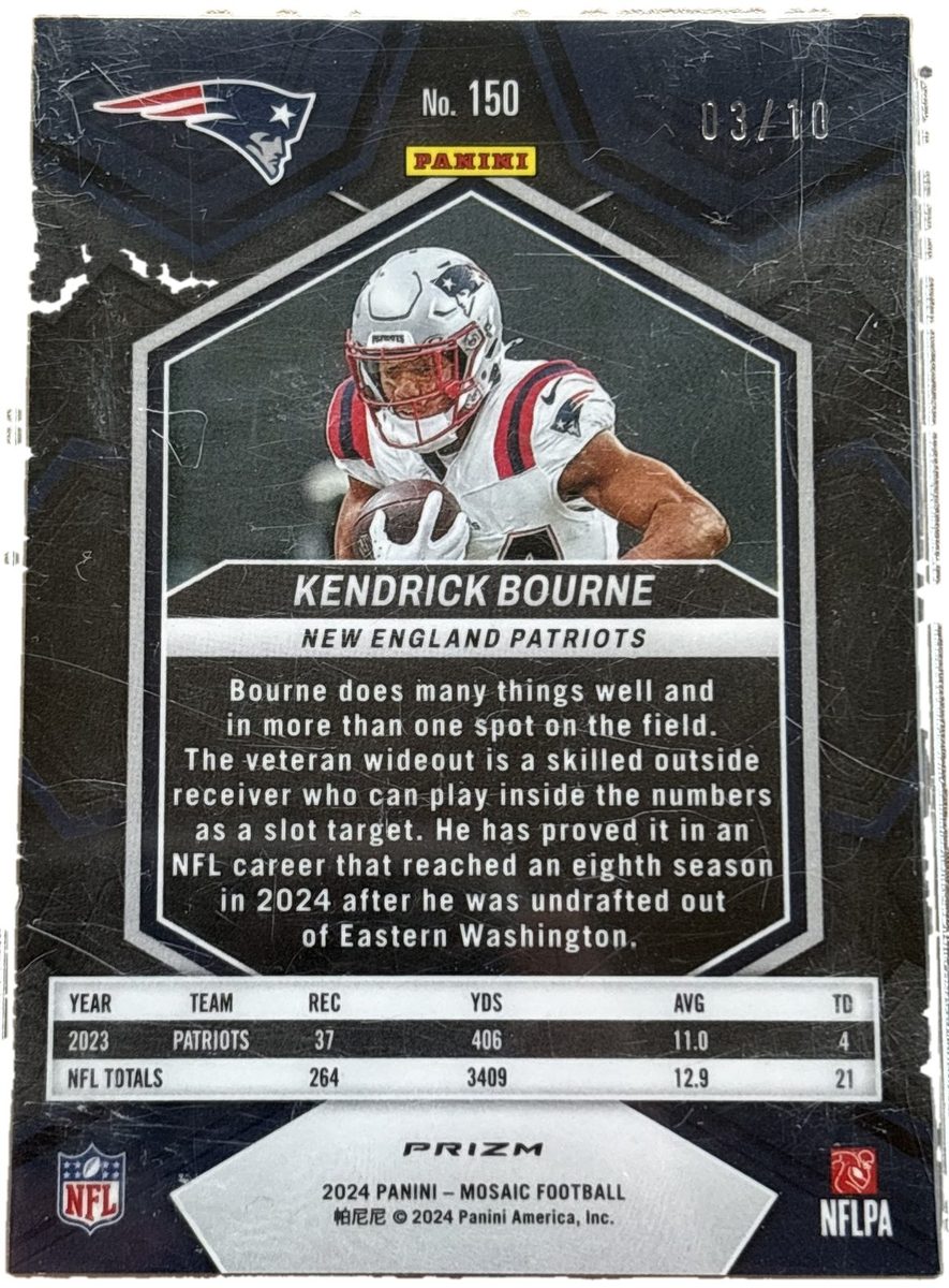 Panini 2024 Mosaic Kendrick Bourne #150 Gold Sparkle /10