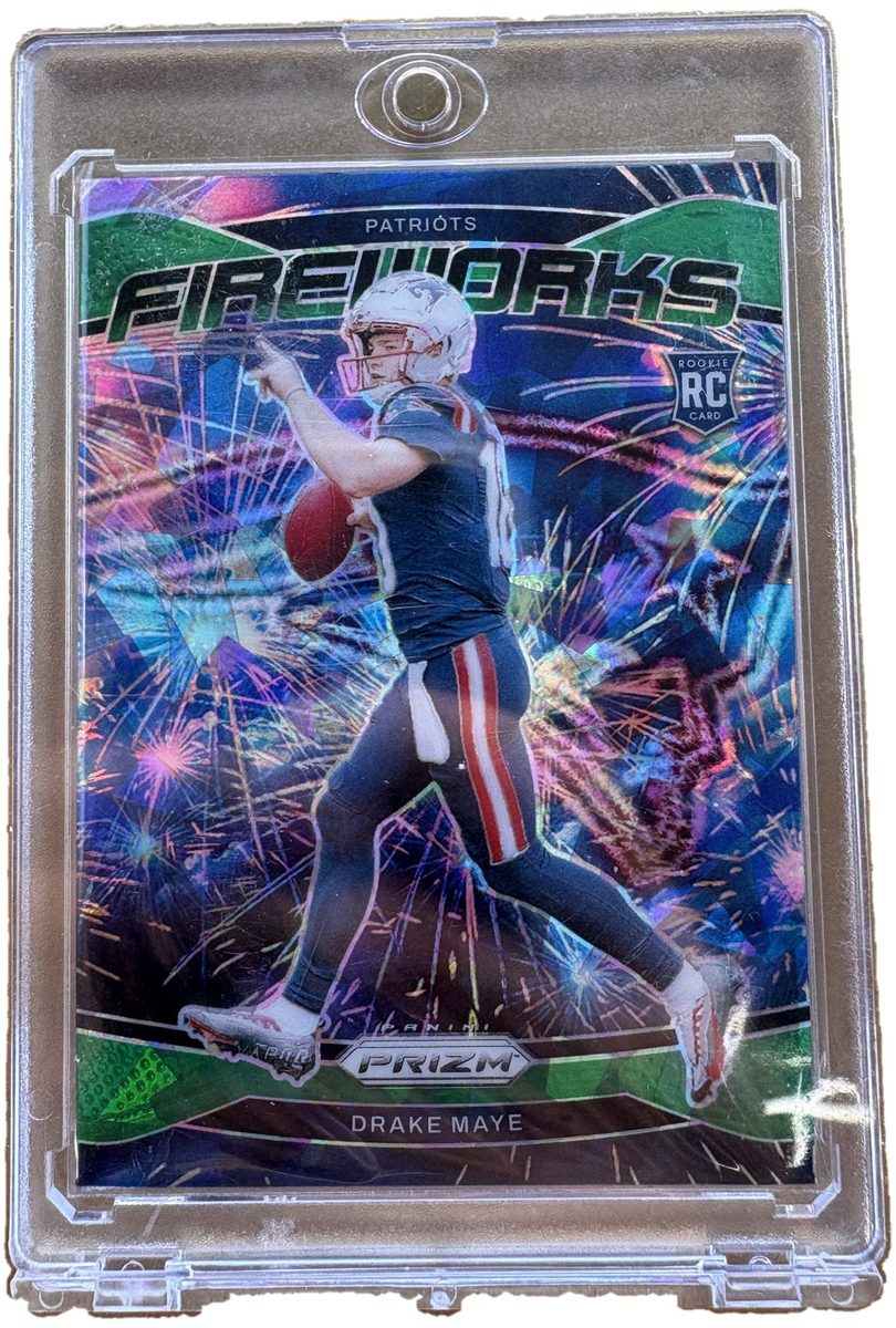 Panini 2024 Prizm Fireworks Green Ice Drake Maye RC