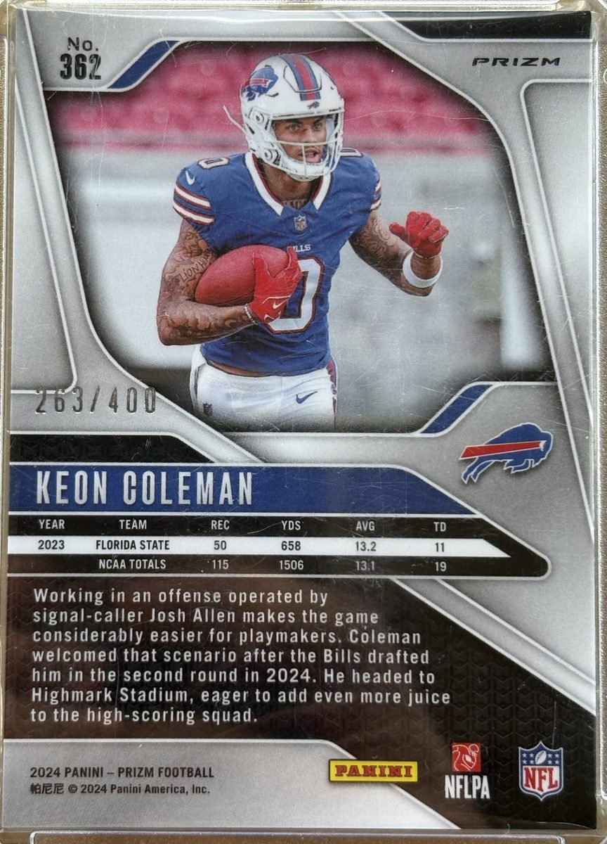 Panini 2024 Prizm Pandora /400 Keon Coleman #362