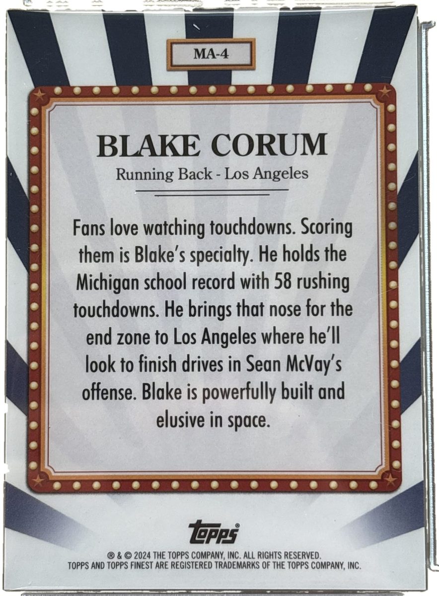 Topps 2024 Main Attraction SSP Blake Corum #MA-4 RC