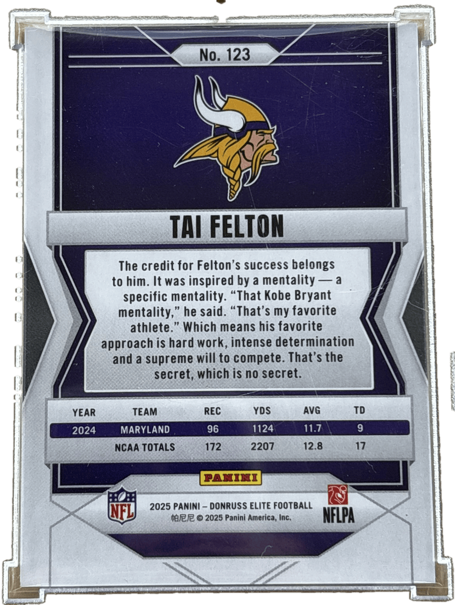 Panini 2025 DonRuss Elite Razzle Dazzle SSP Tai Felton #123 RC