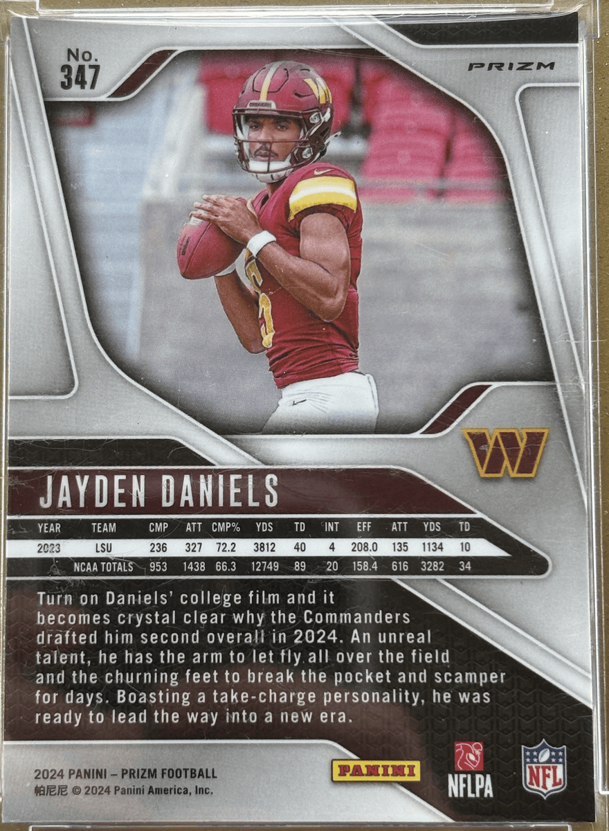 Panini 2024 Prizm Jayden Daniels #347 Red White and Blue RC