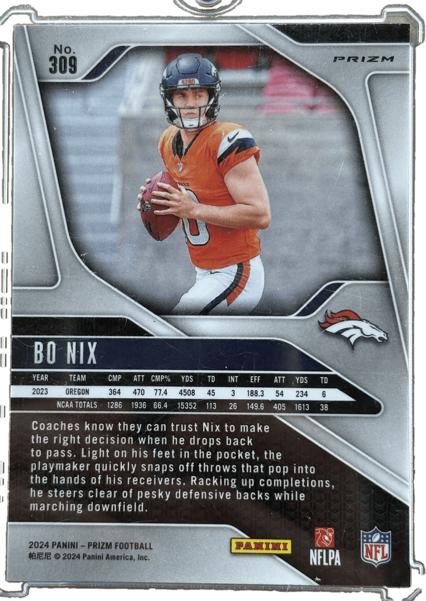Panini 2024 Pink Prizm Bo Nix #309 RC