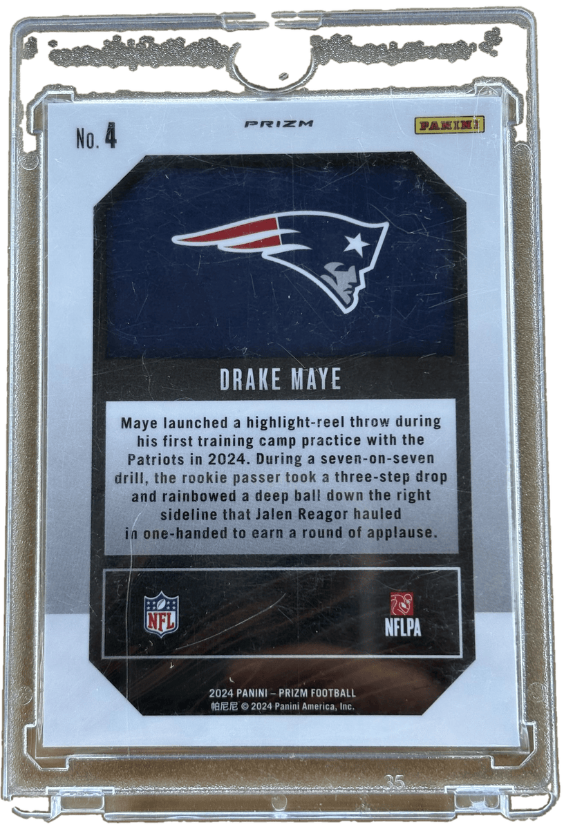 2024 Panini Prizm Drake Maye #4 Green Ice RC Football Card