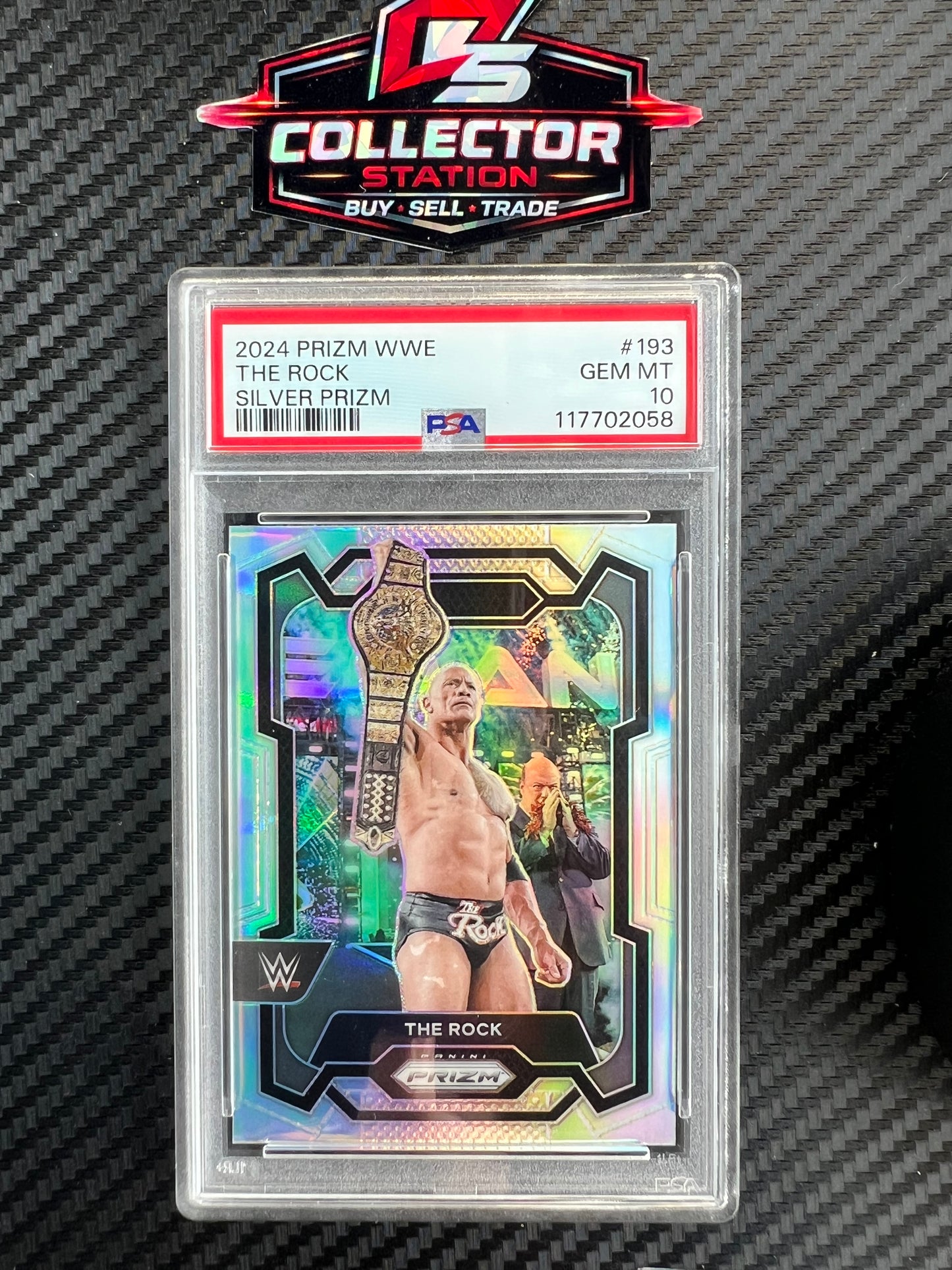 2024 Panini Prizm WWE The Rock Silver Prizm #193 PSA 10