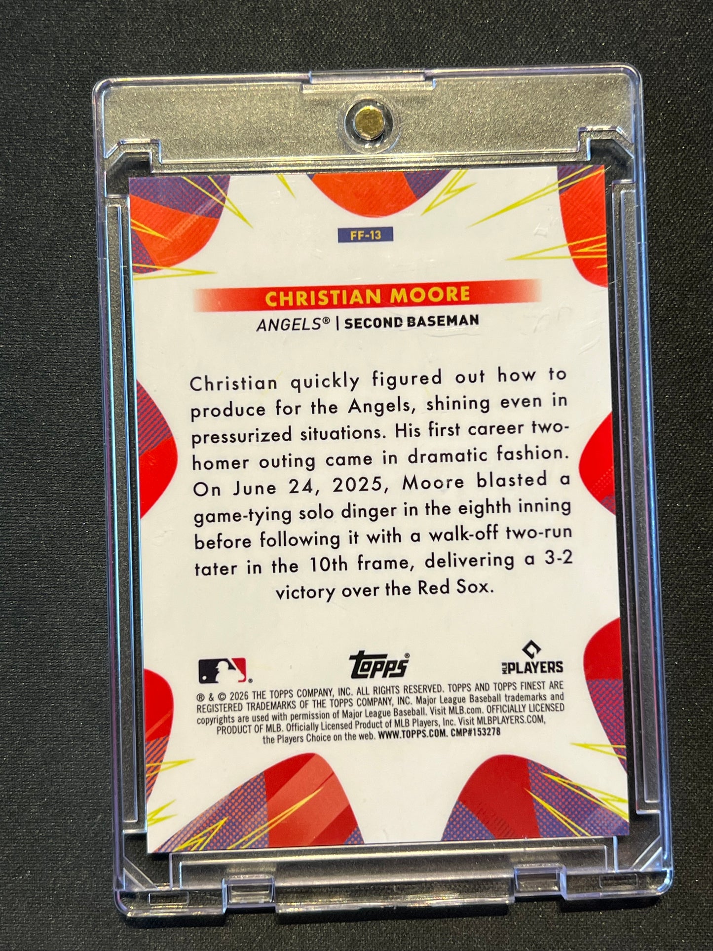 2026 Topps Finest "Futures" Christian Moore Orange Mini Diamonds 11/25 RC #FF-13