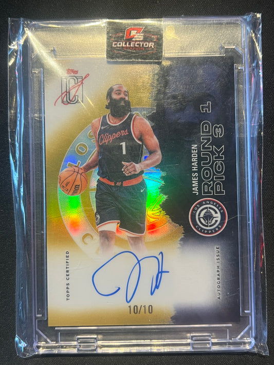 2025-26 Topps Signature Class James Harden Gold Refractor Autograph 10/10 Last On Print #VCC-JH
