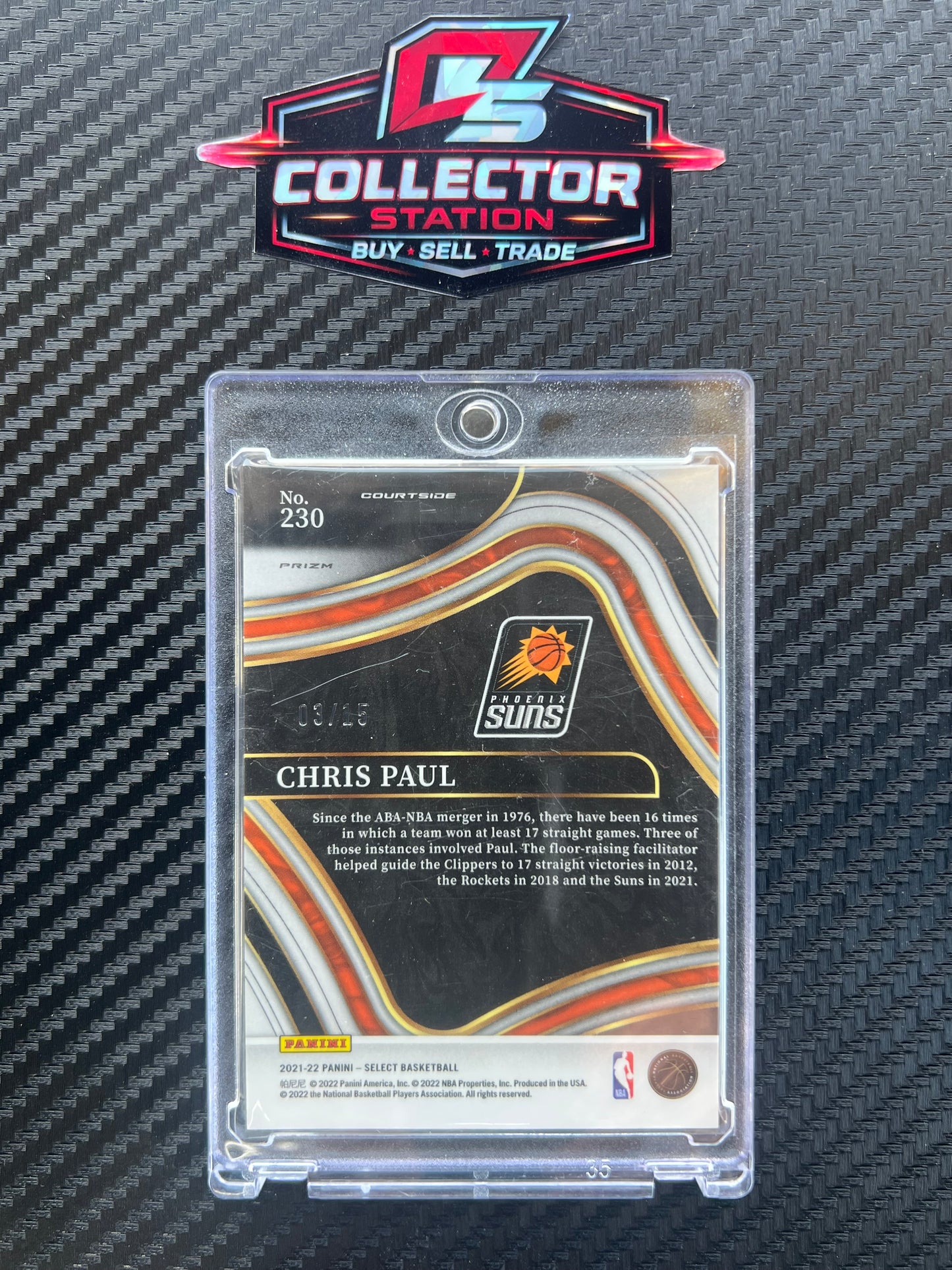 Chris Paul 2021-22 Panini Select #230 Courtside FOTL Orange Pulsar /15