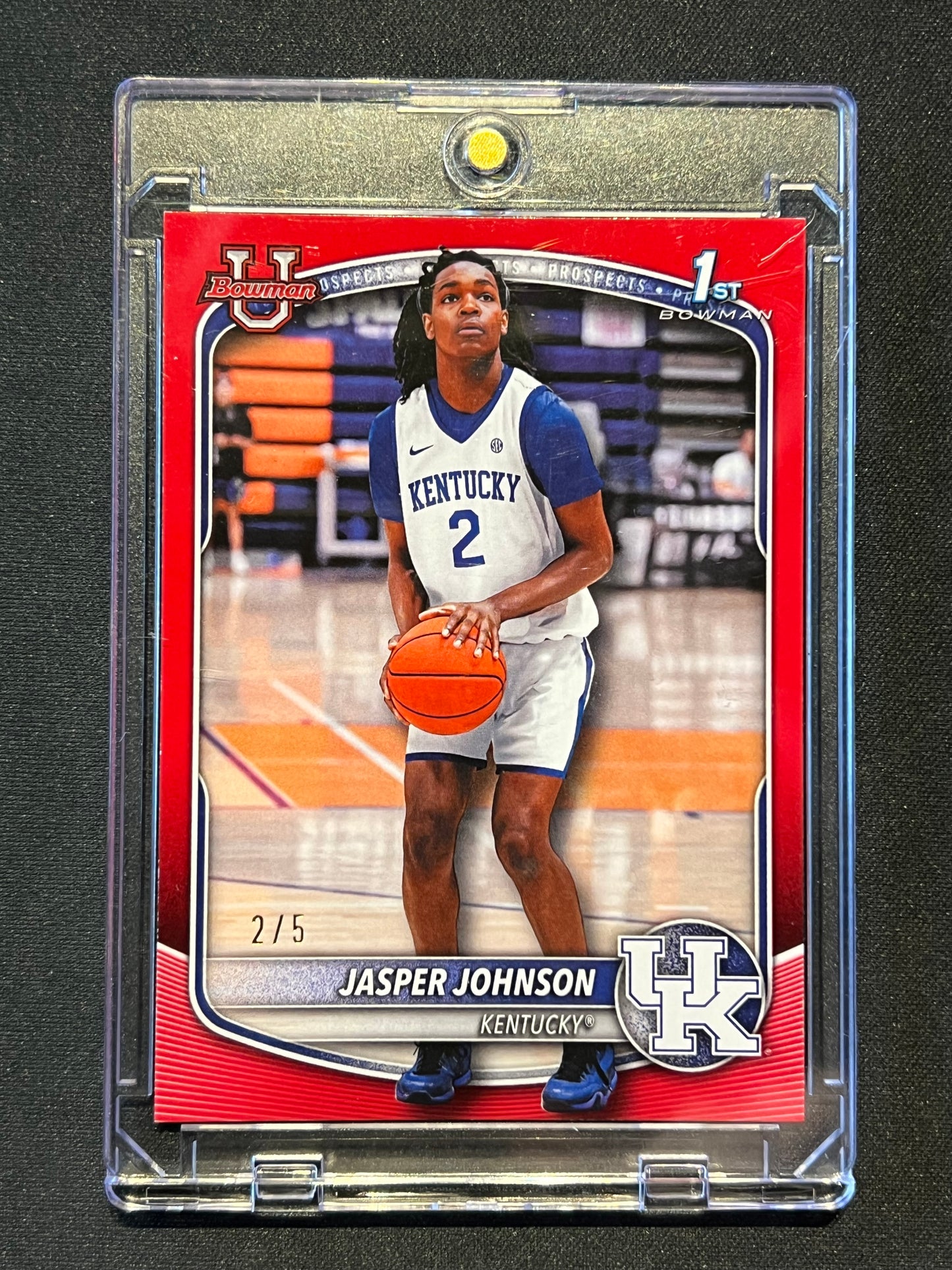2025-26 Topps Bowman University Jasper Johnson 1st Red Foil 2/5 Number Match #CG47