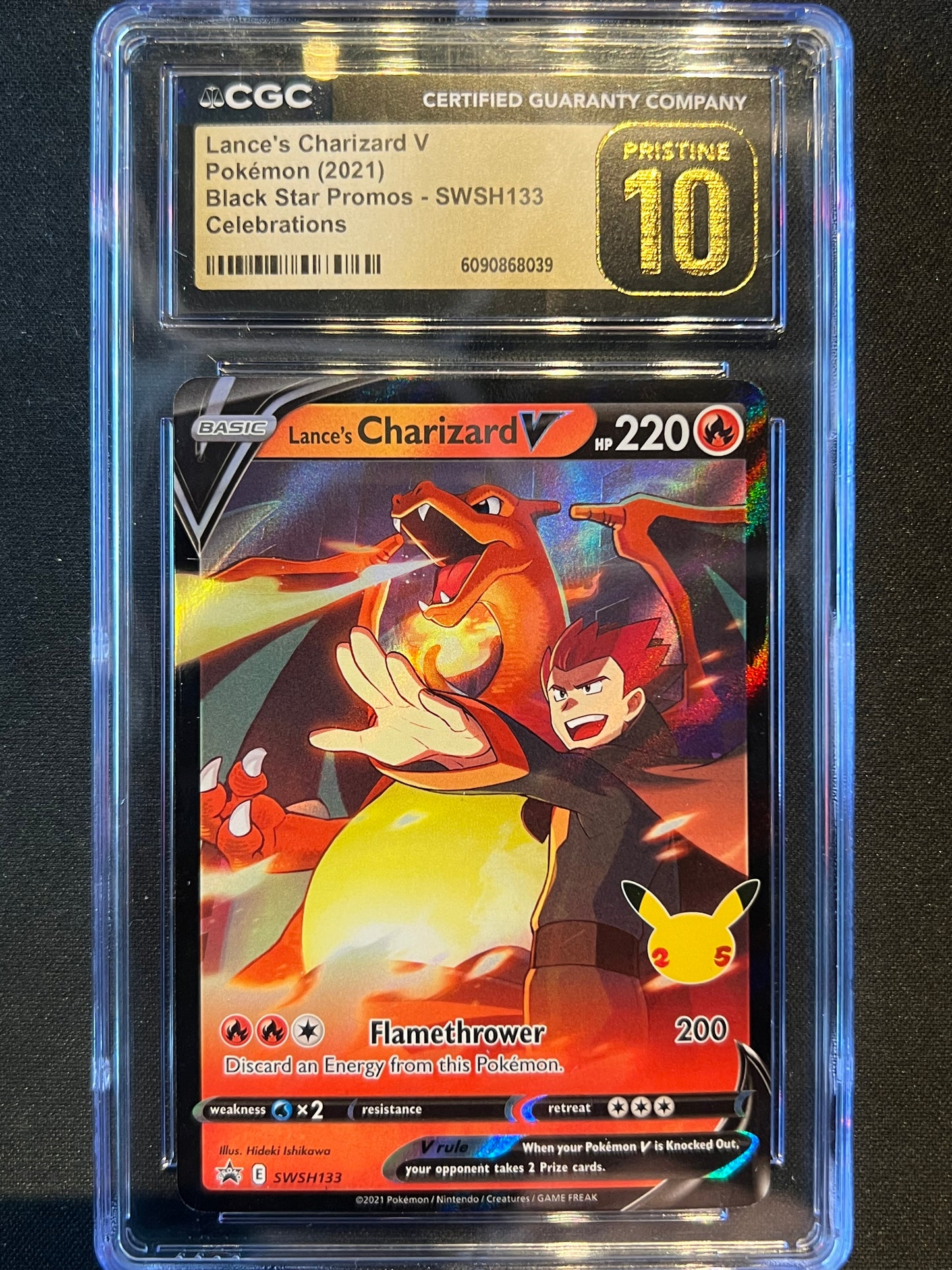 Lance's Charizard V - SWSH133 - SWSH: Sword & Shield Promo Cards (SWSD) CGC Pristine 10