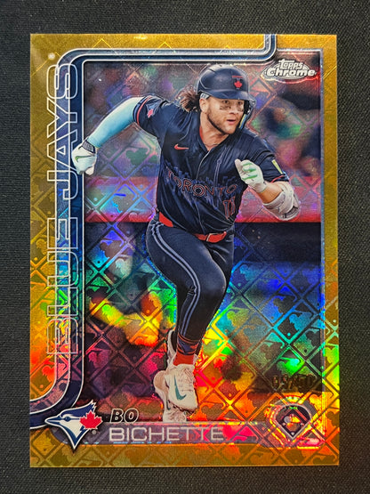2025 Topps Chrome LogoFractor Bo Bichette Refractor Gold RC #/50 Blue Jays