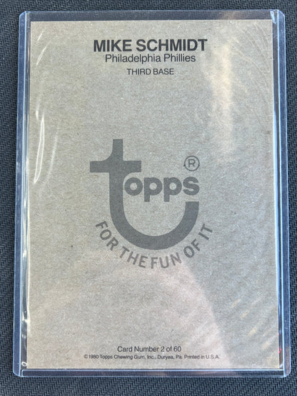 1980 Topps Super - Mike Schmidt Gray Back